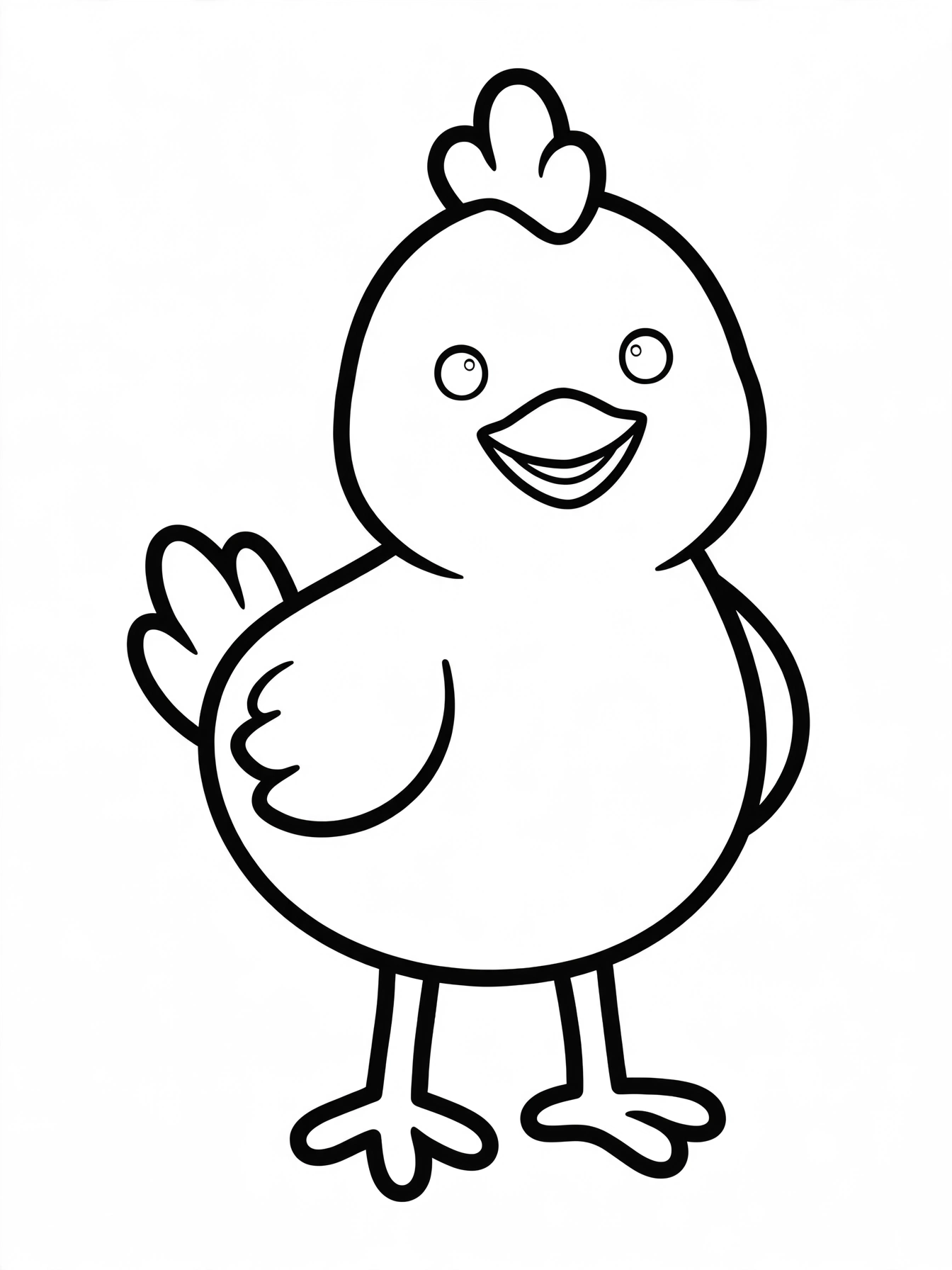 Desenho de galinha fofa para colorir
