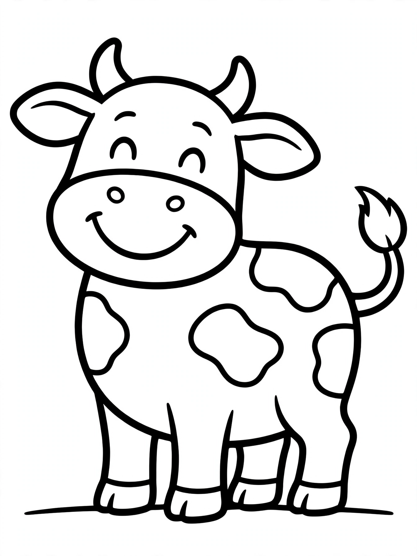 Desenho de vaca fofa para colorir