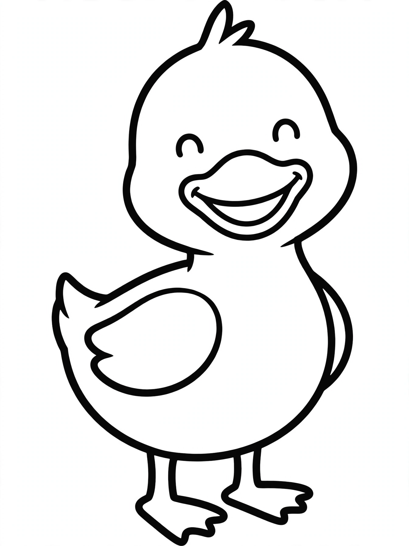 Desenho de pato fofo para colorir