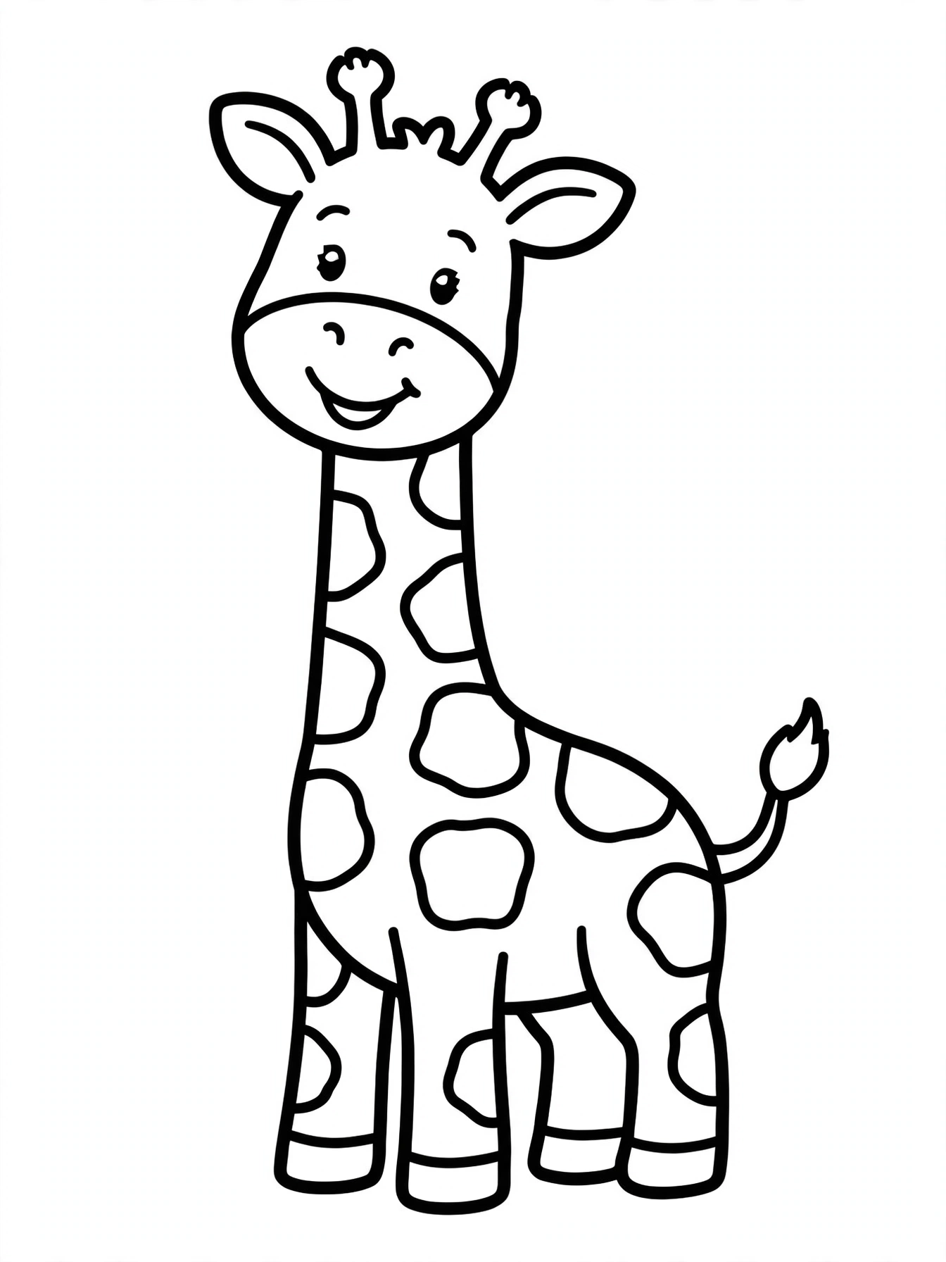 Desenho de girafa fofa para colorir
