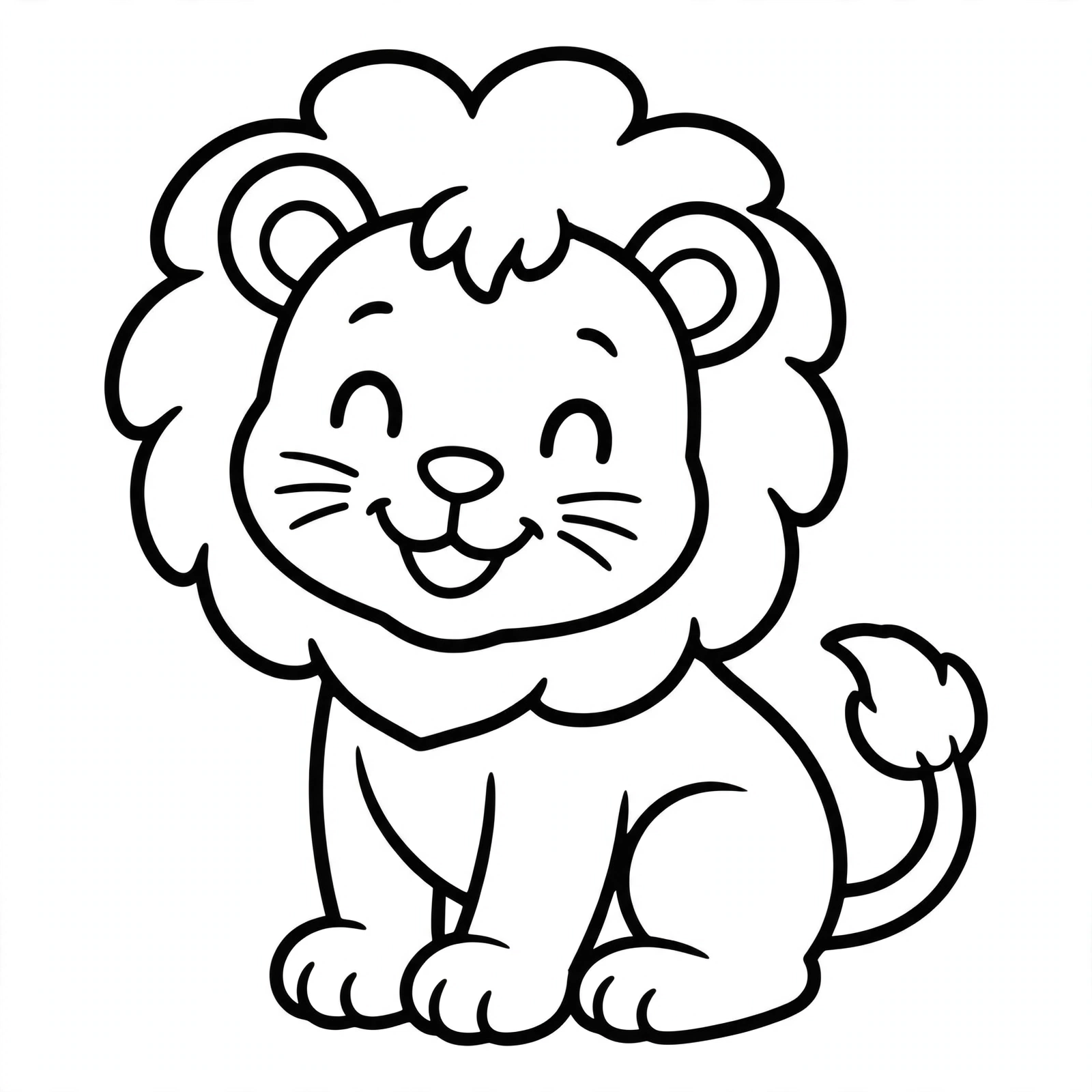 Desenho de leão fofo para colorir