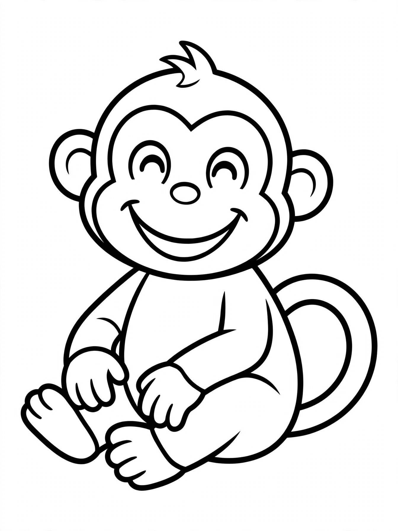 Desenho de macaco fofo para colorir