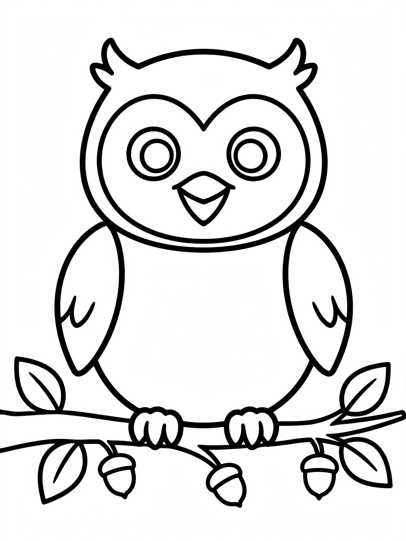 Desenho de coruja fofa para colorir