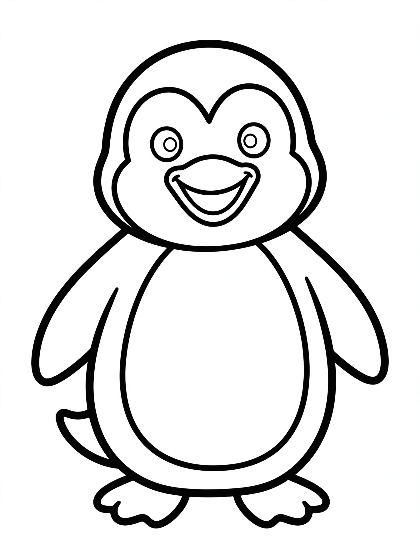 Desenho de pinguim fofo para colorir