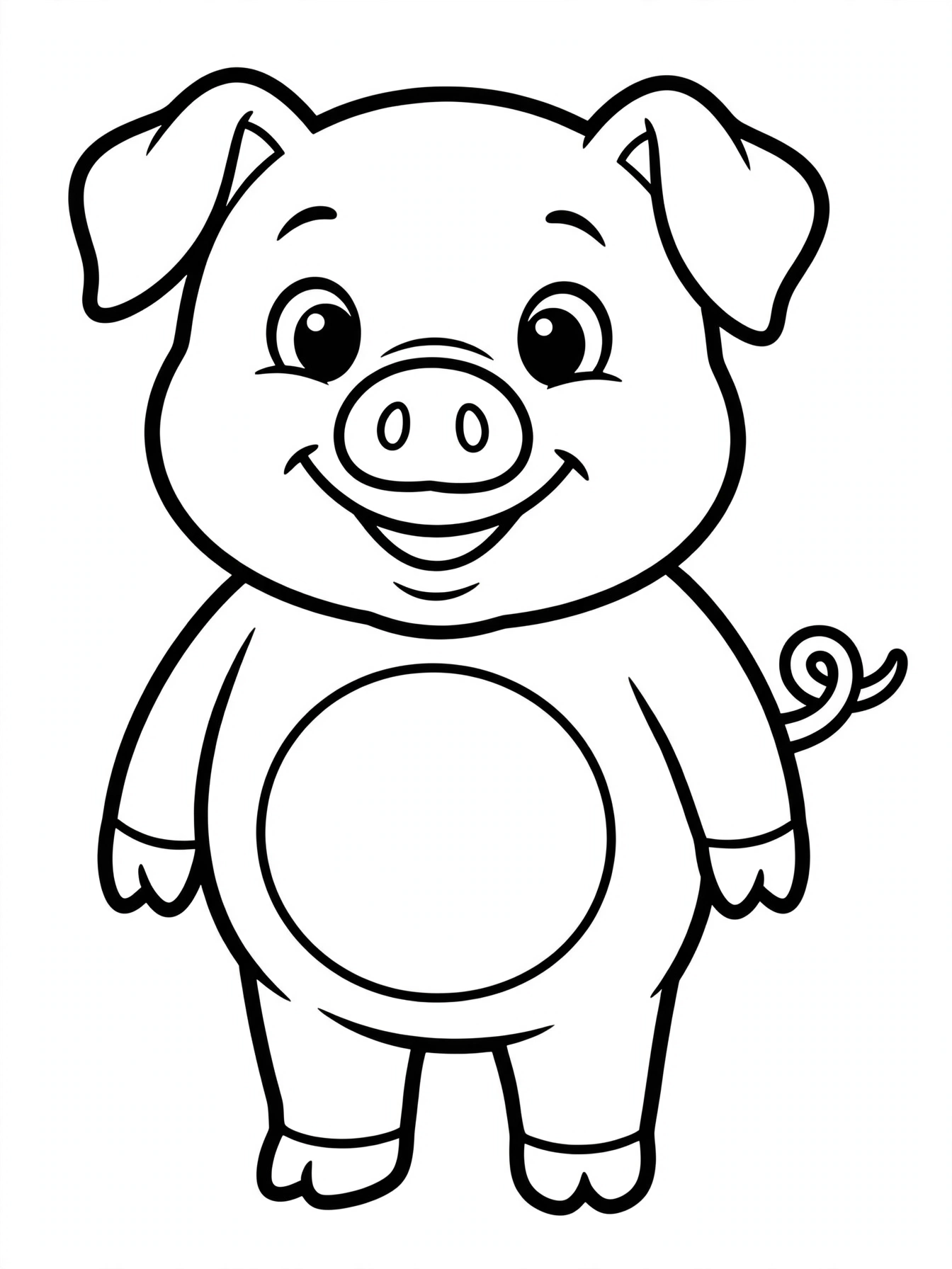 Desenho de porco fofo para colorir