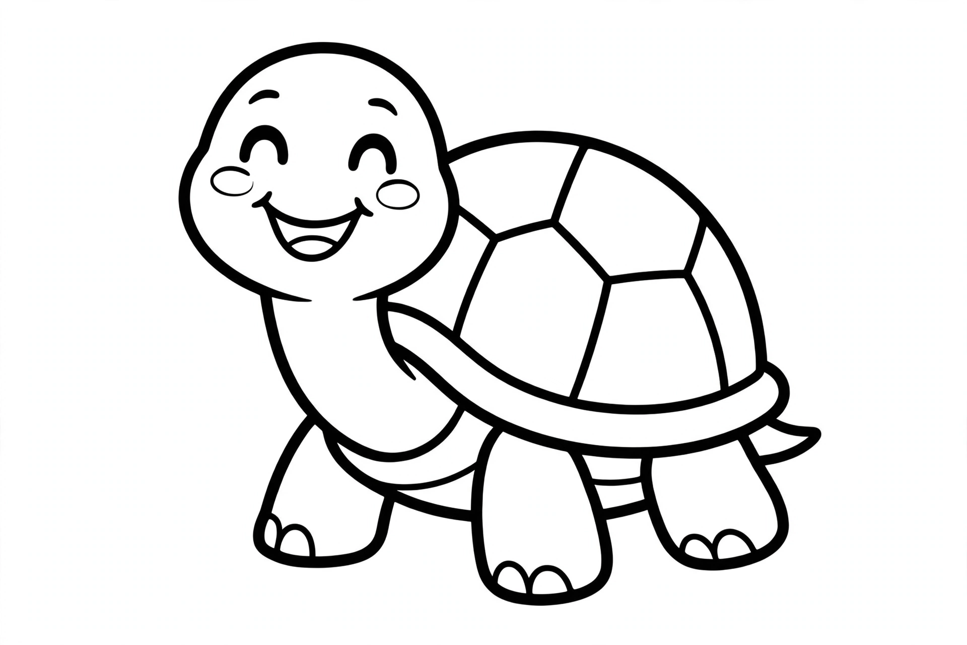 Desenho de tartaruga fofa para colorir