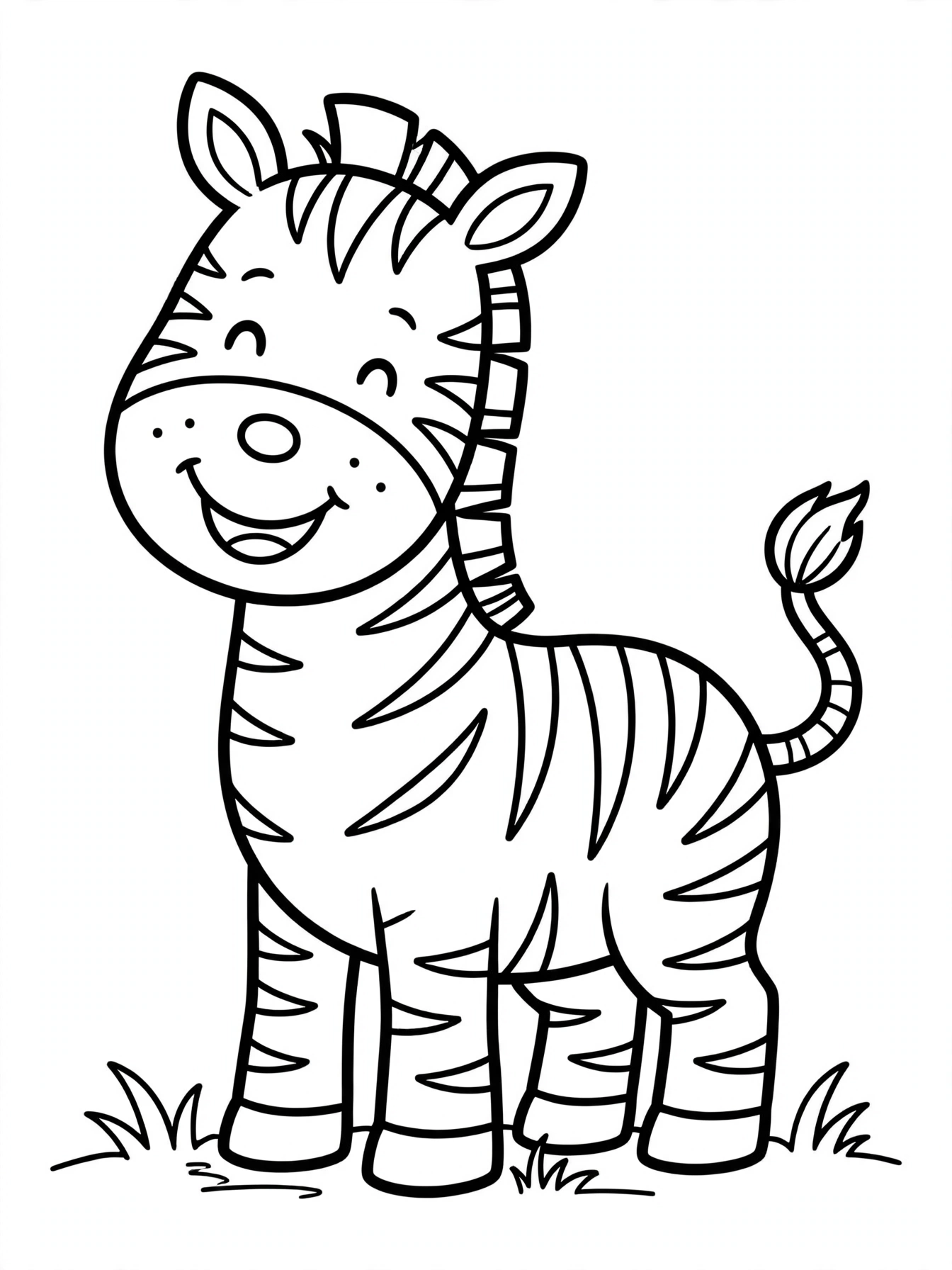 Desenho de zebra fofa para colorir