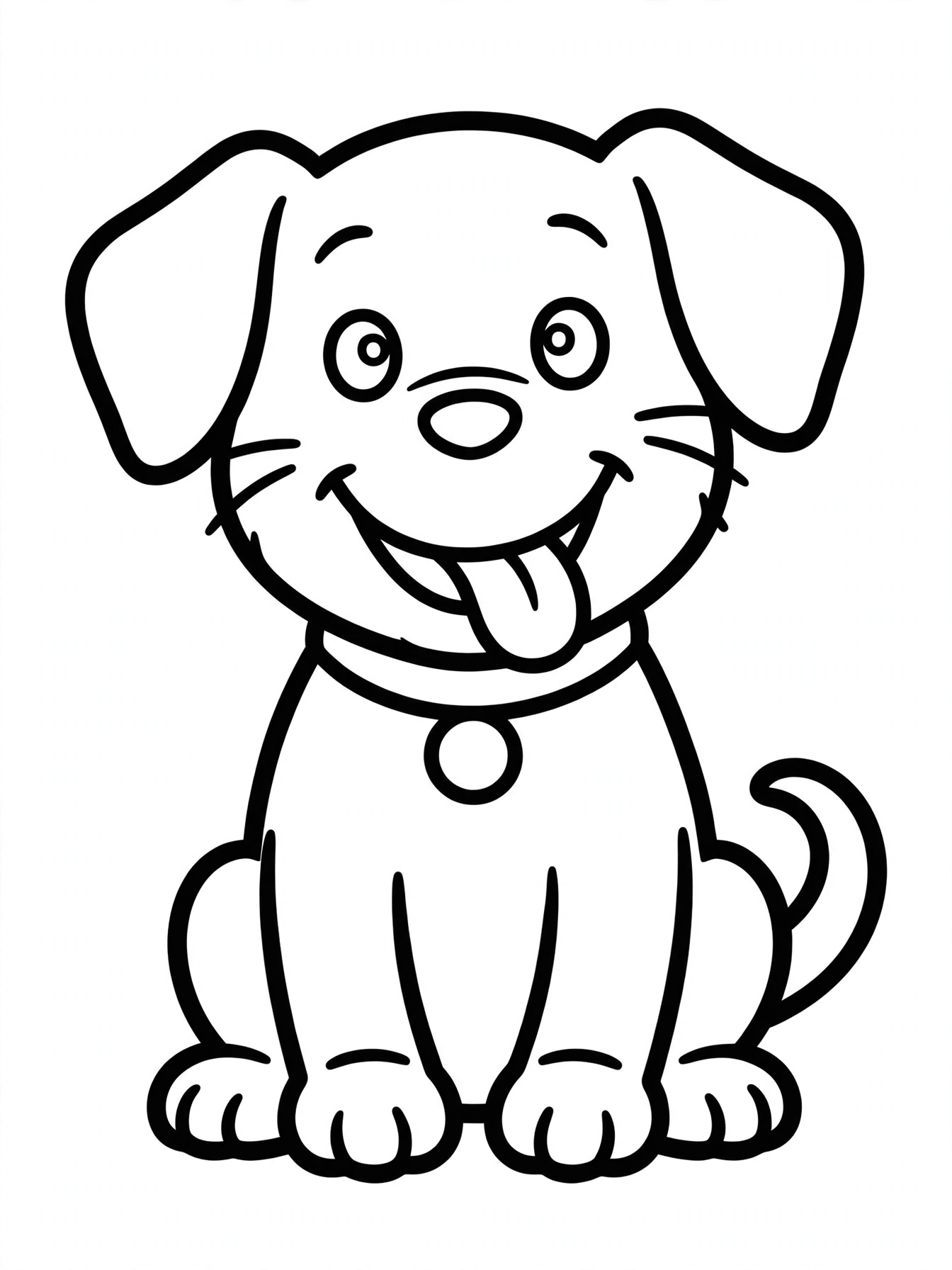 Desenho de cachorrinho fofo para colorir