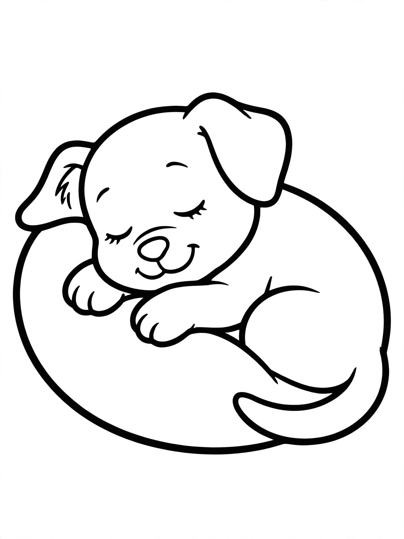 Desenho de cachorro dormindo para colorir