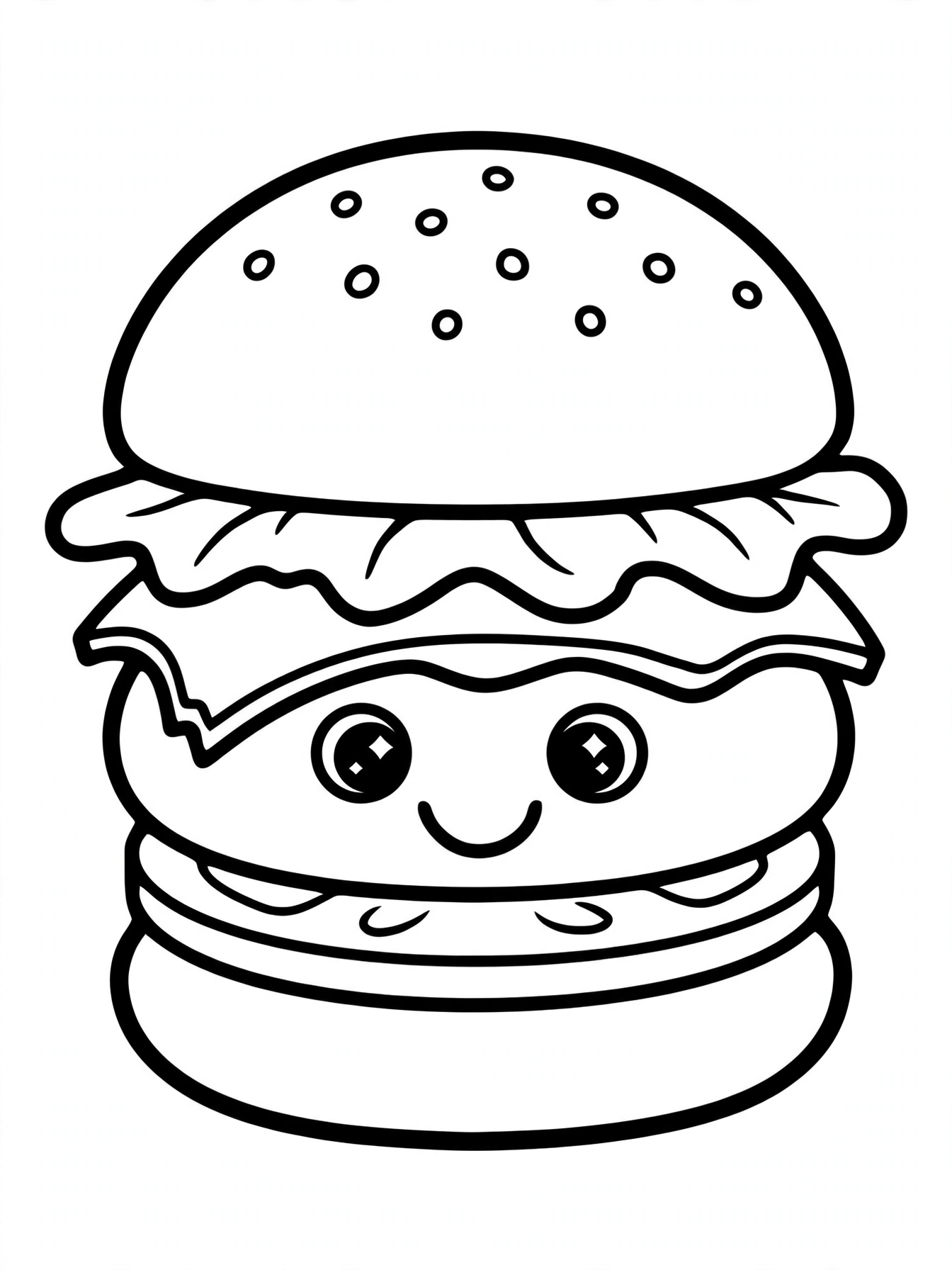 Desenho de hambúrguer para colorir