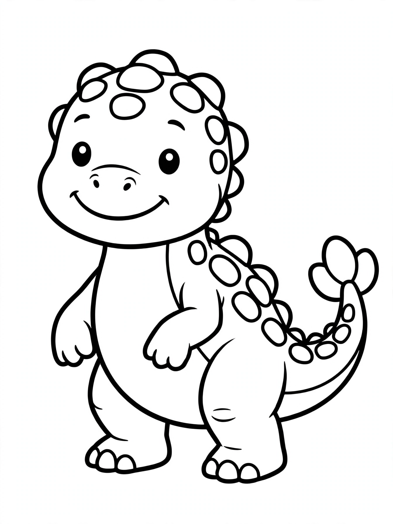 Desenho de anquilossauro fofo para colorir