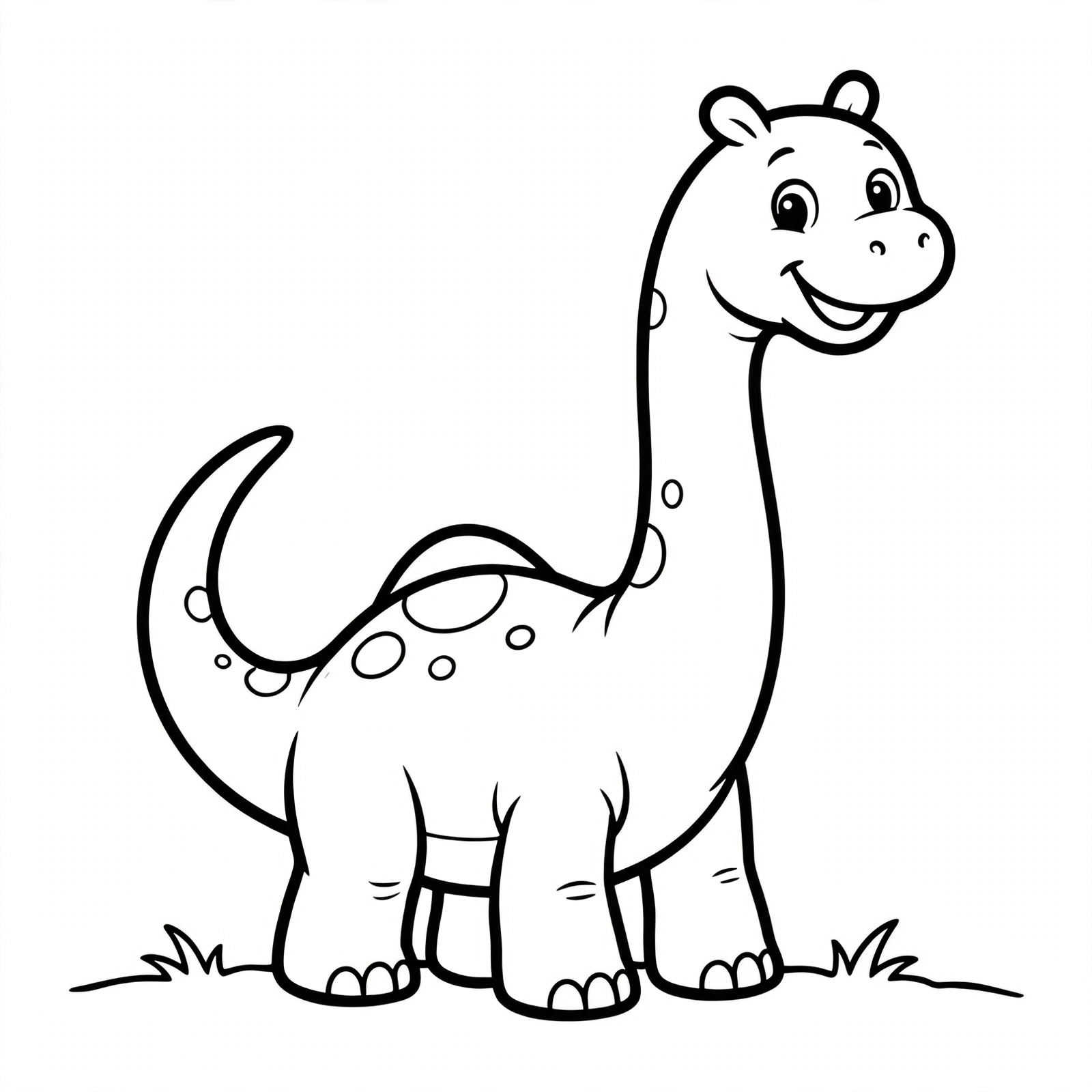 Desenho de diplodoco fofo para colorir