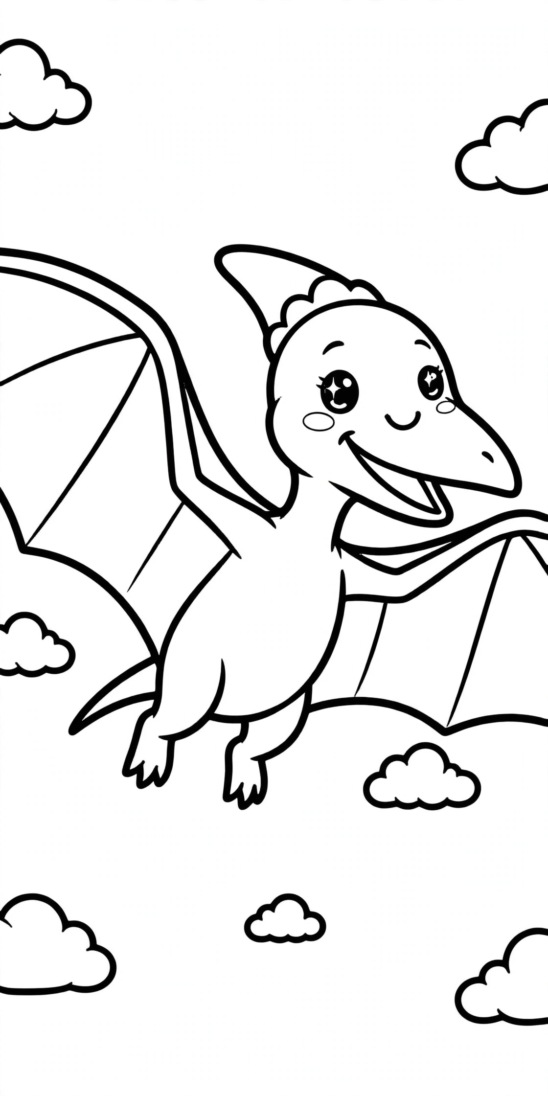 Desenho de Pterodáctilo para colorir