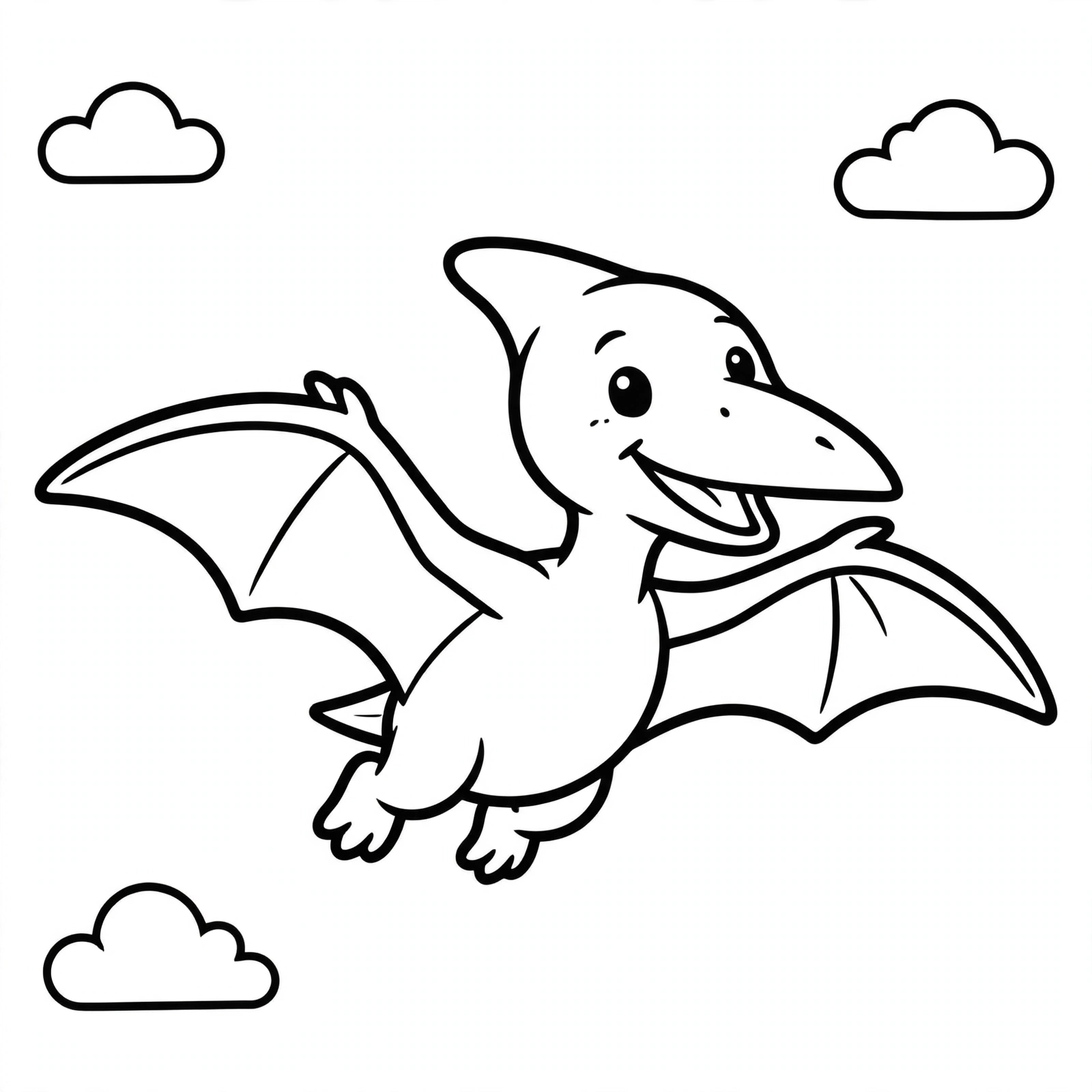 Desenho de pterodáctilo fofo para colorir