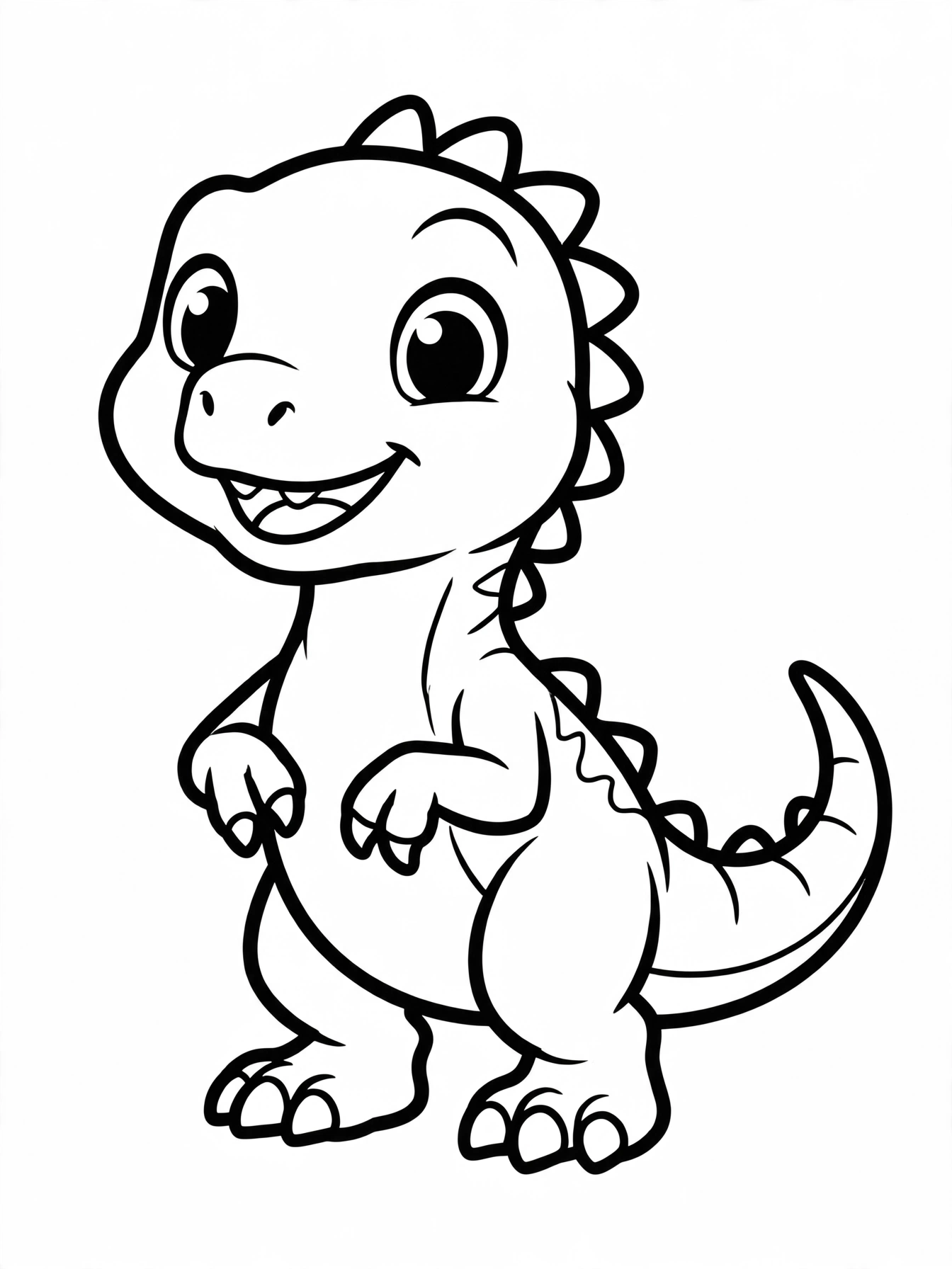 Desenho de velociraptor fofo para colorir