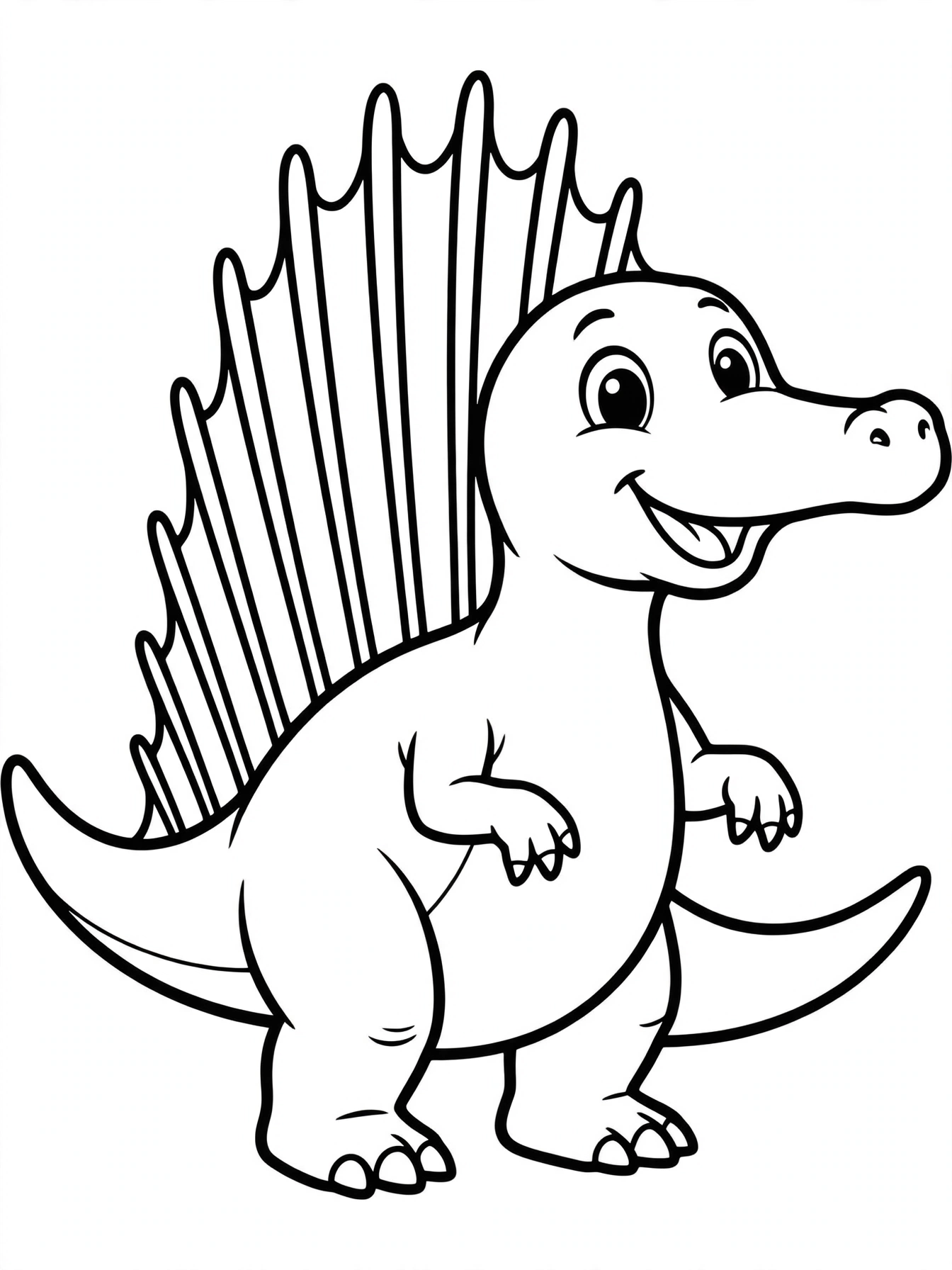 Desenho de Espinossauro fofo para colorir