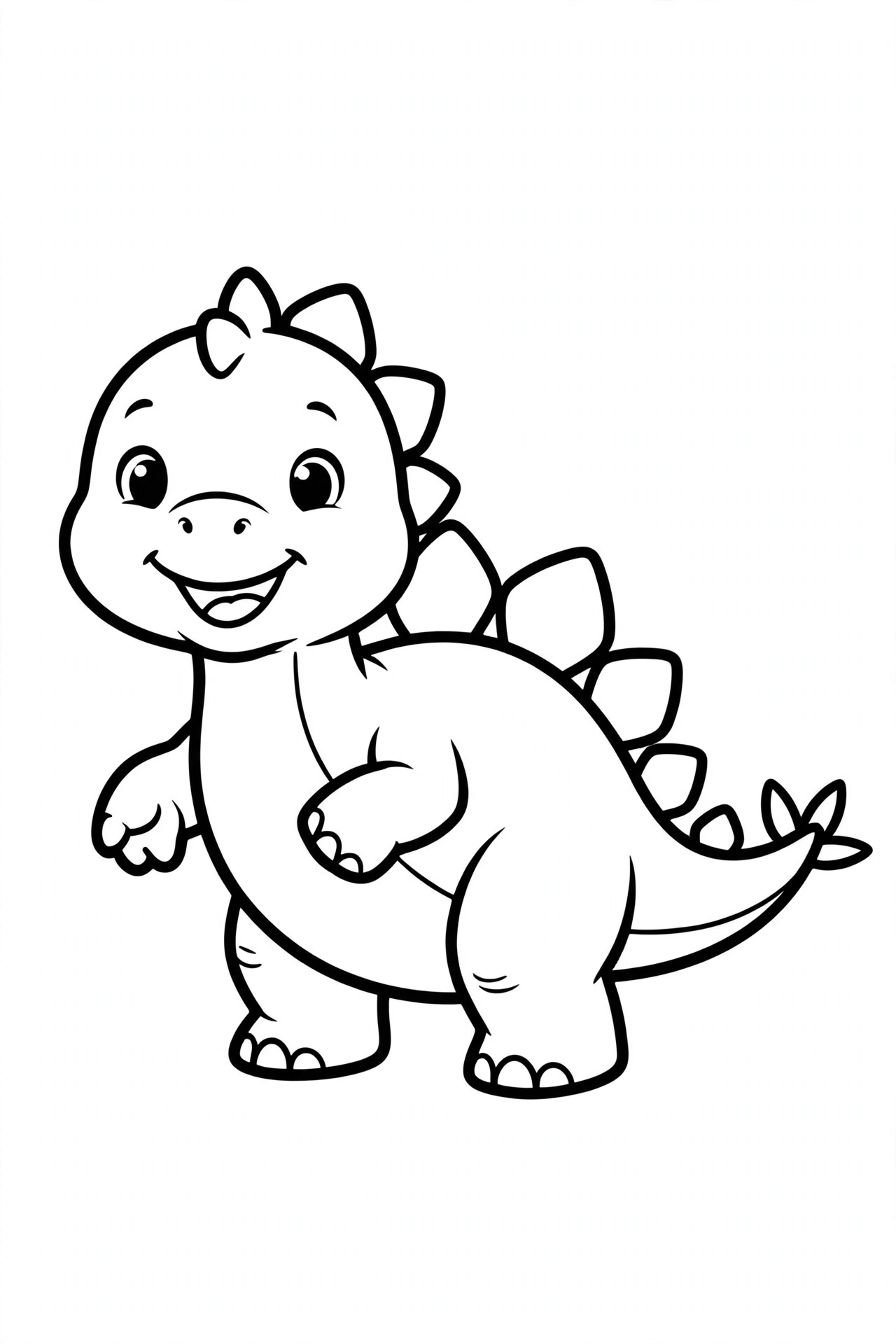 Desenho de estegossauro fofo para colorir