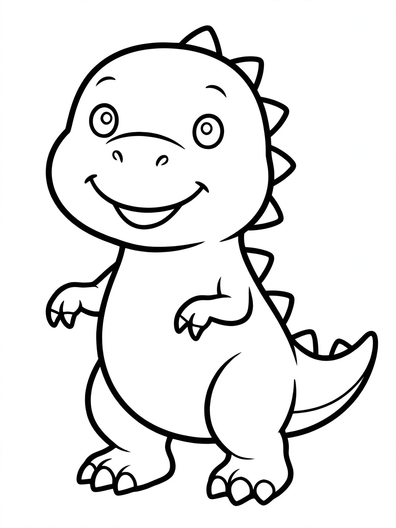 Desenho de T-Rex fofo para colorir