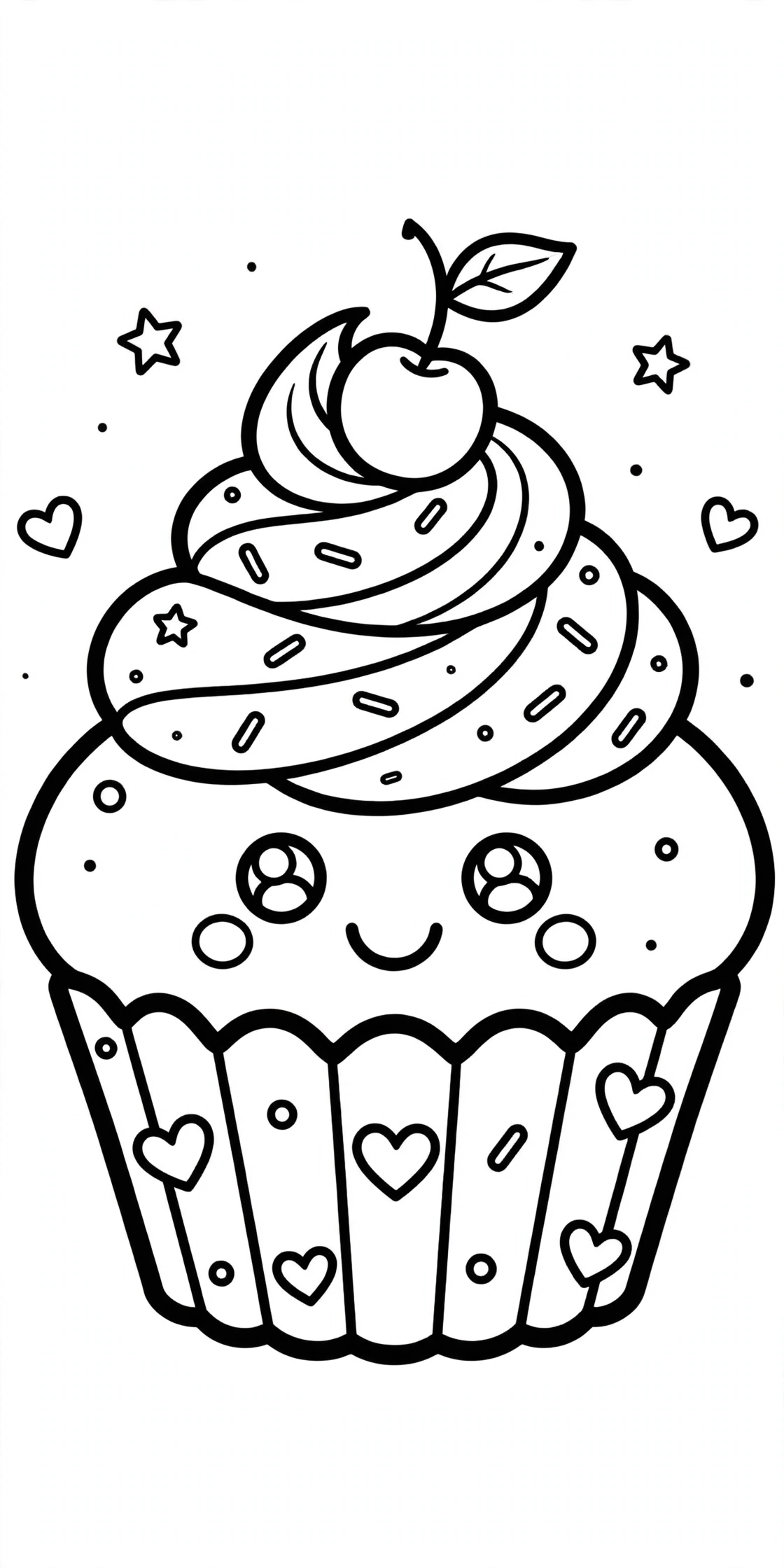 Desenho de cupcake para colorir