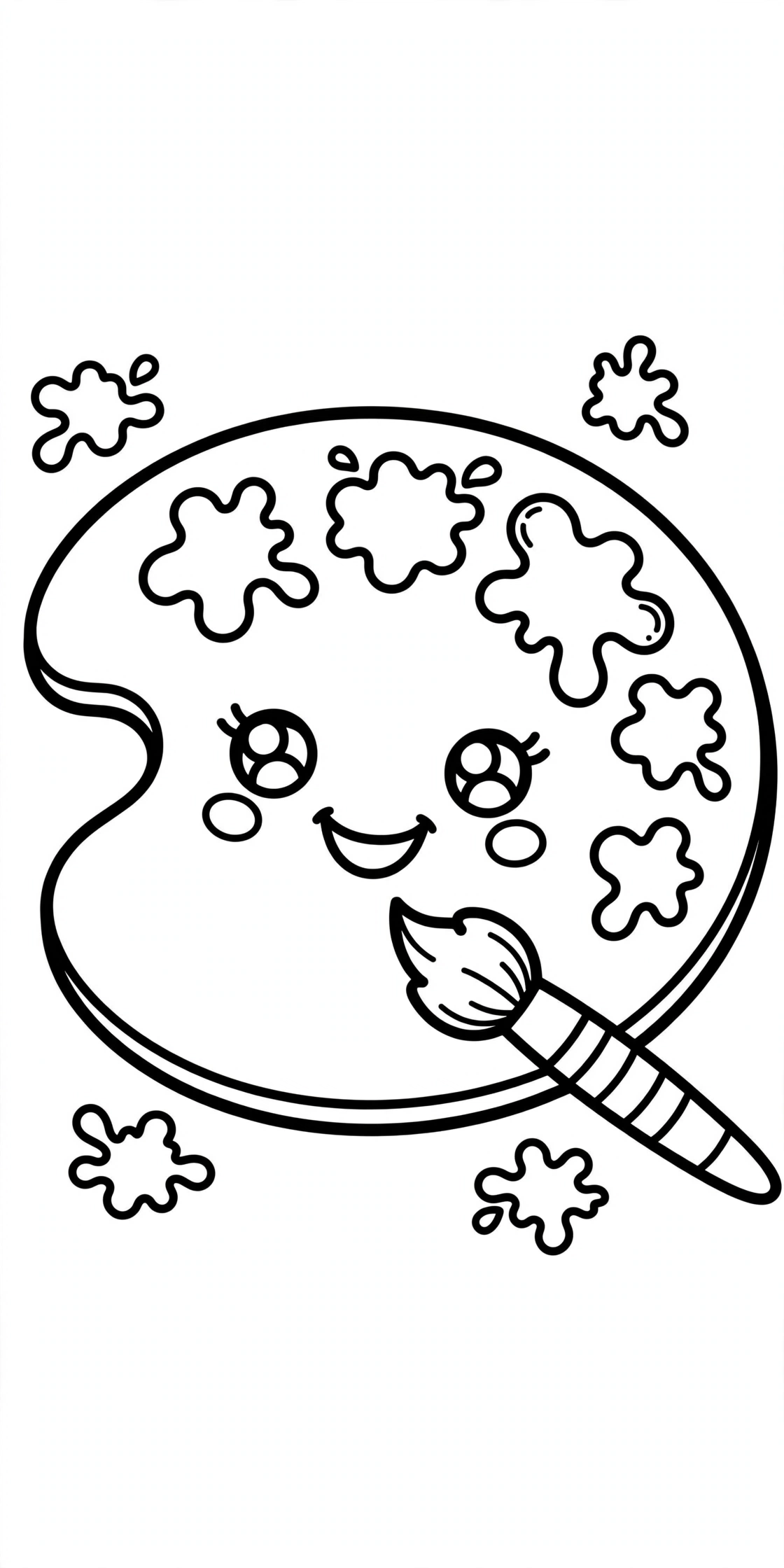 Desenho de Paleta de Tintas para colorir