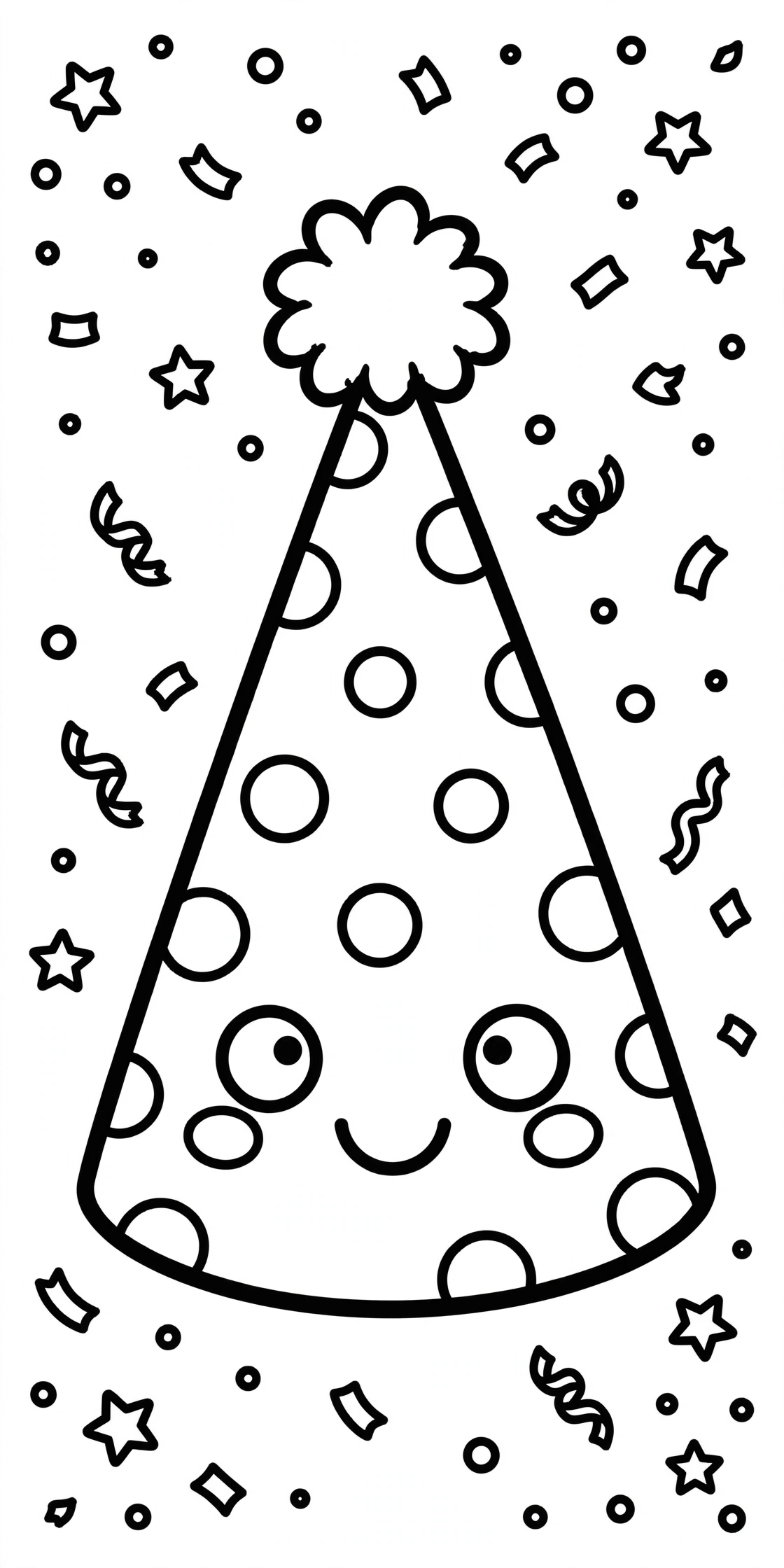 Desenho de chapéu de festa para colorir