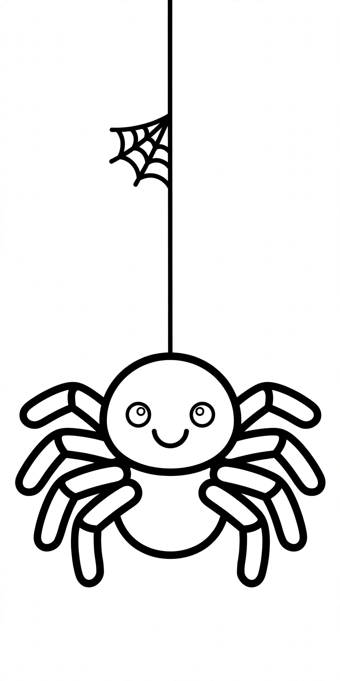 Desenho de aranha fofa para colorir