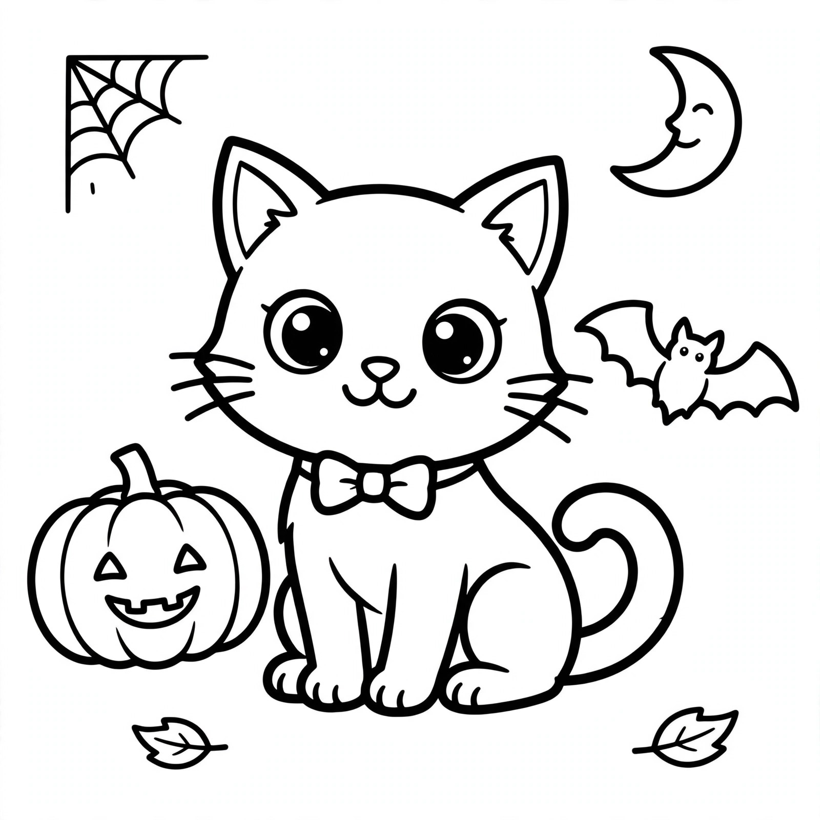 Desenho de gato preto para colorir
