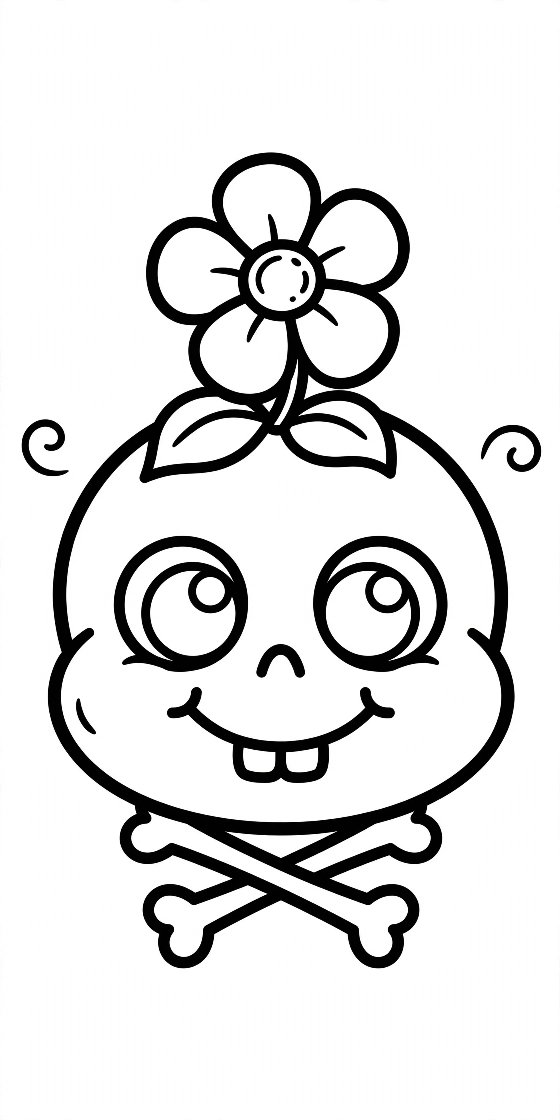 Desenho de caveira fofa para colorir