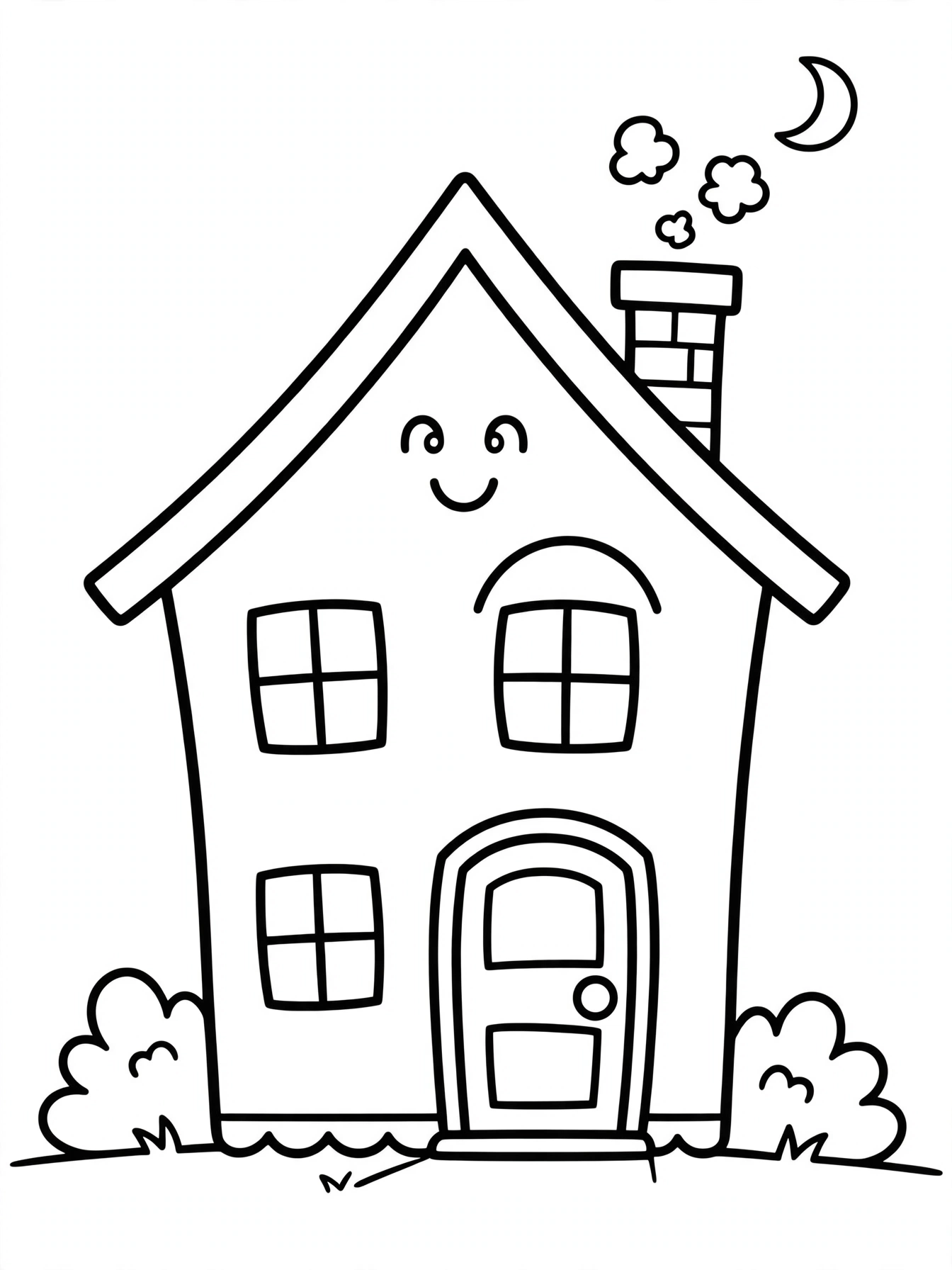 Desenho de casa assombrada para colorir