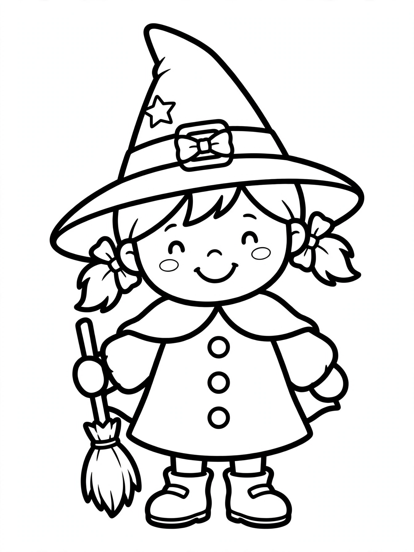 Desenho de bruxa para colorir
