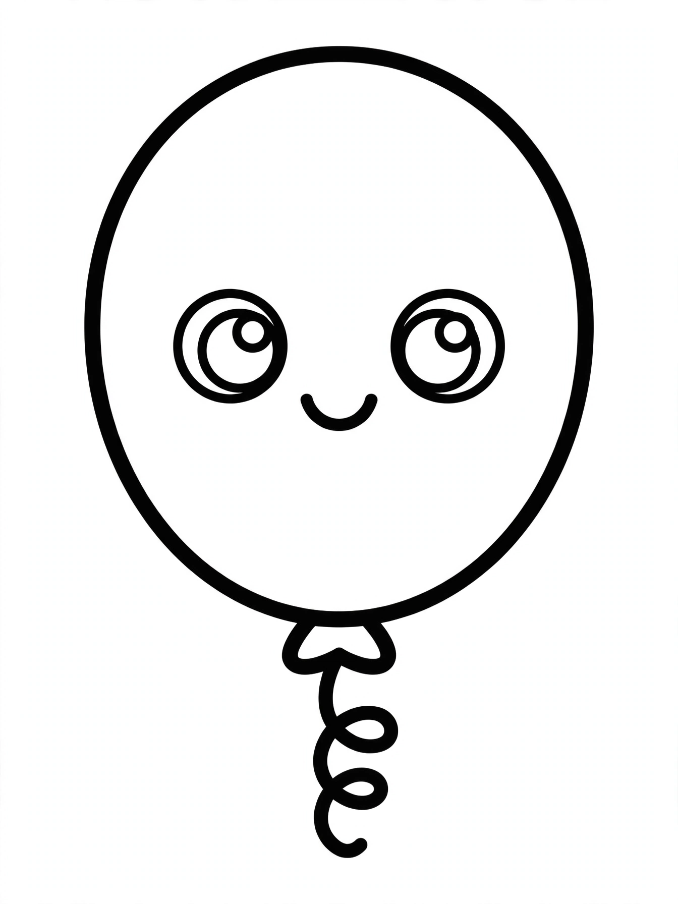 Desenho de balão kawaii para colorir