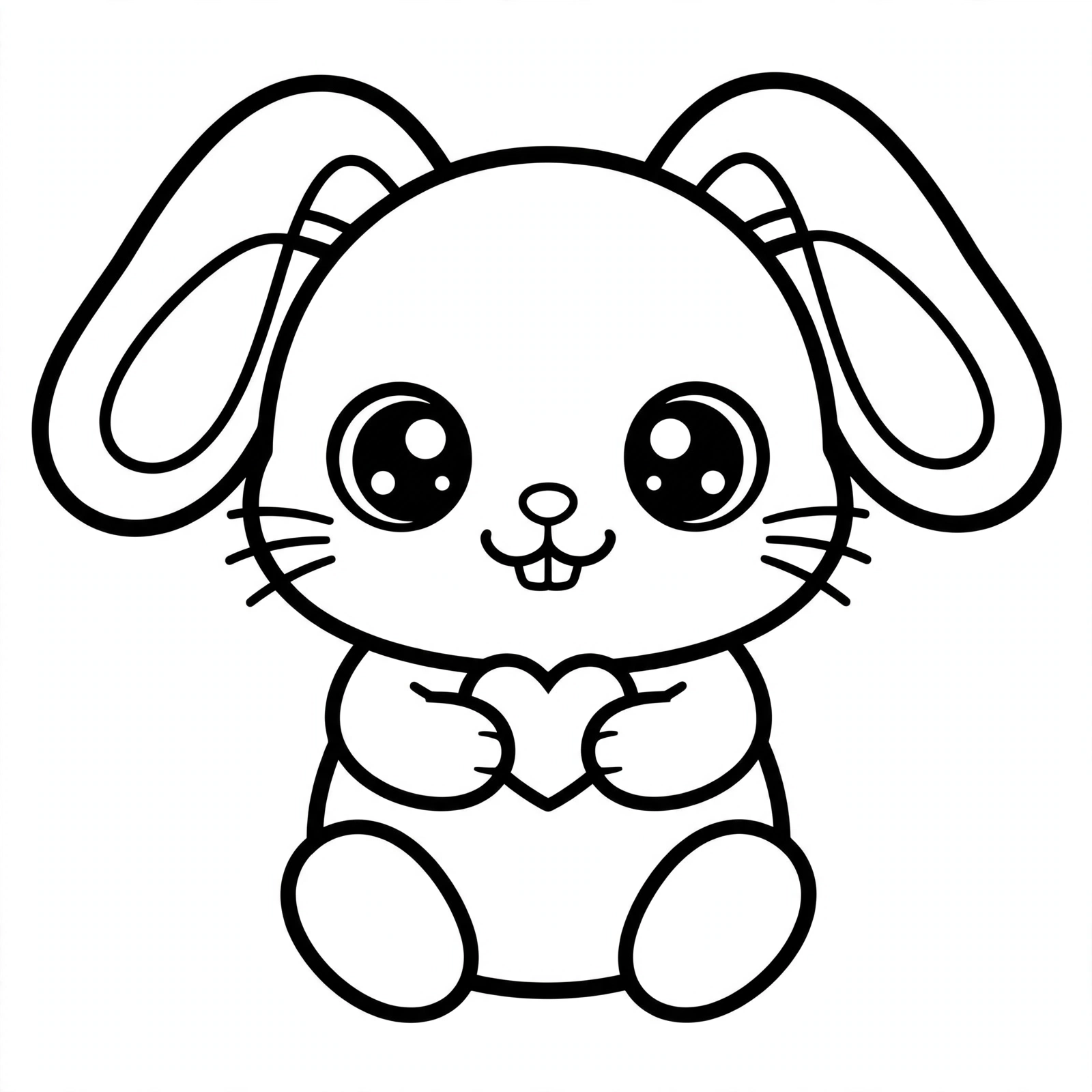 Desenho de coelhinho kawaii para colorir