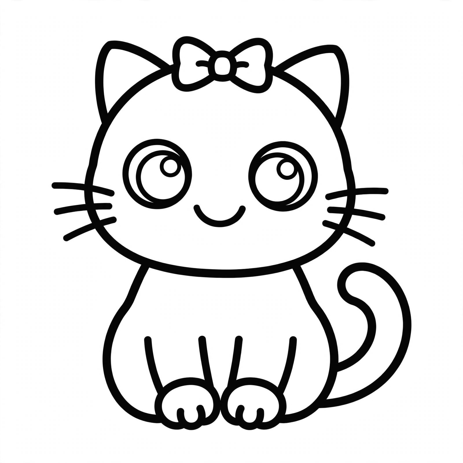 Desenho de gatinho kawaii para colorir