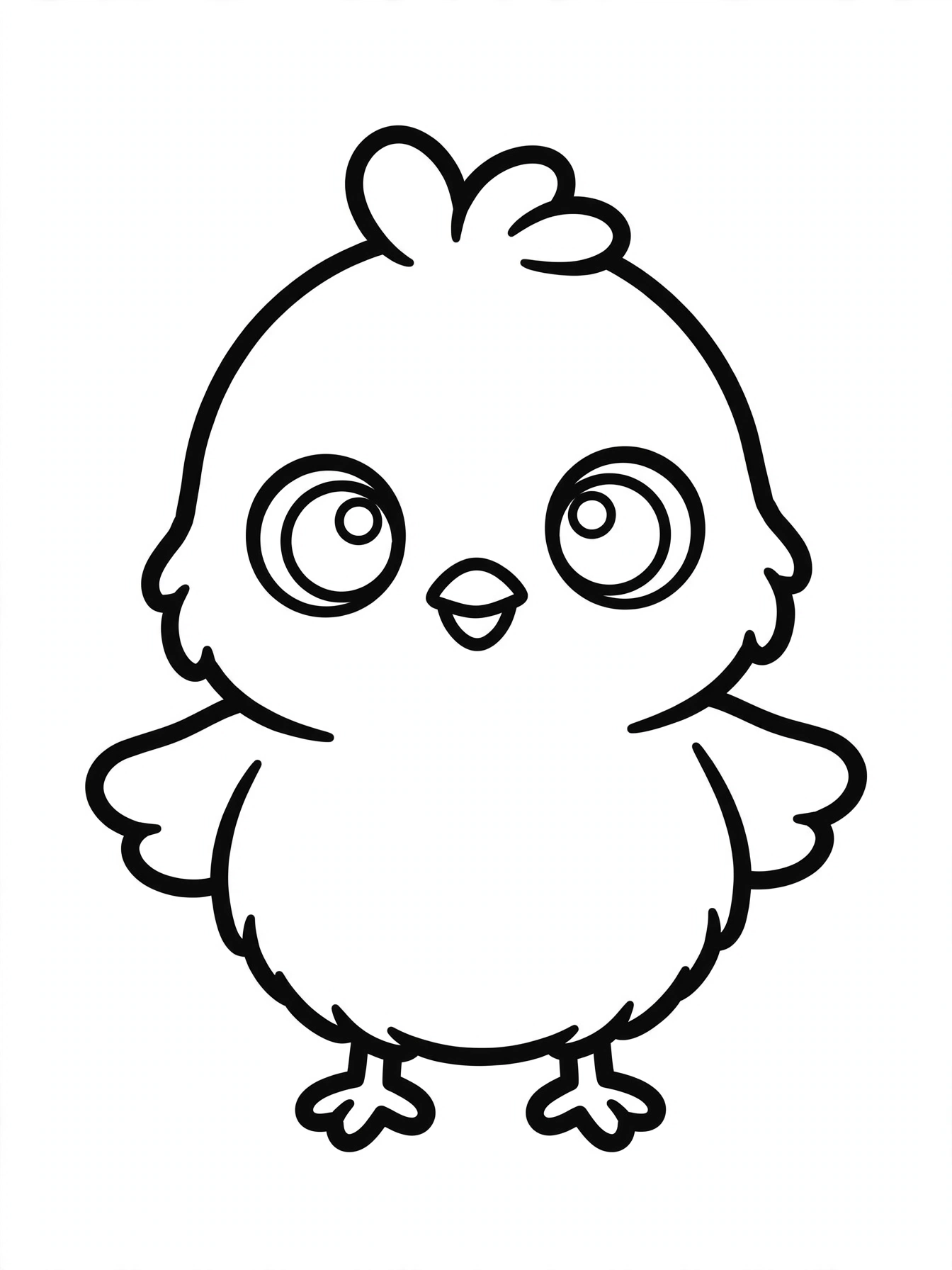 Desenho de pintinho kawaii para colorir