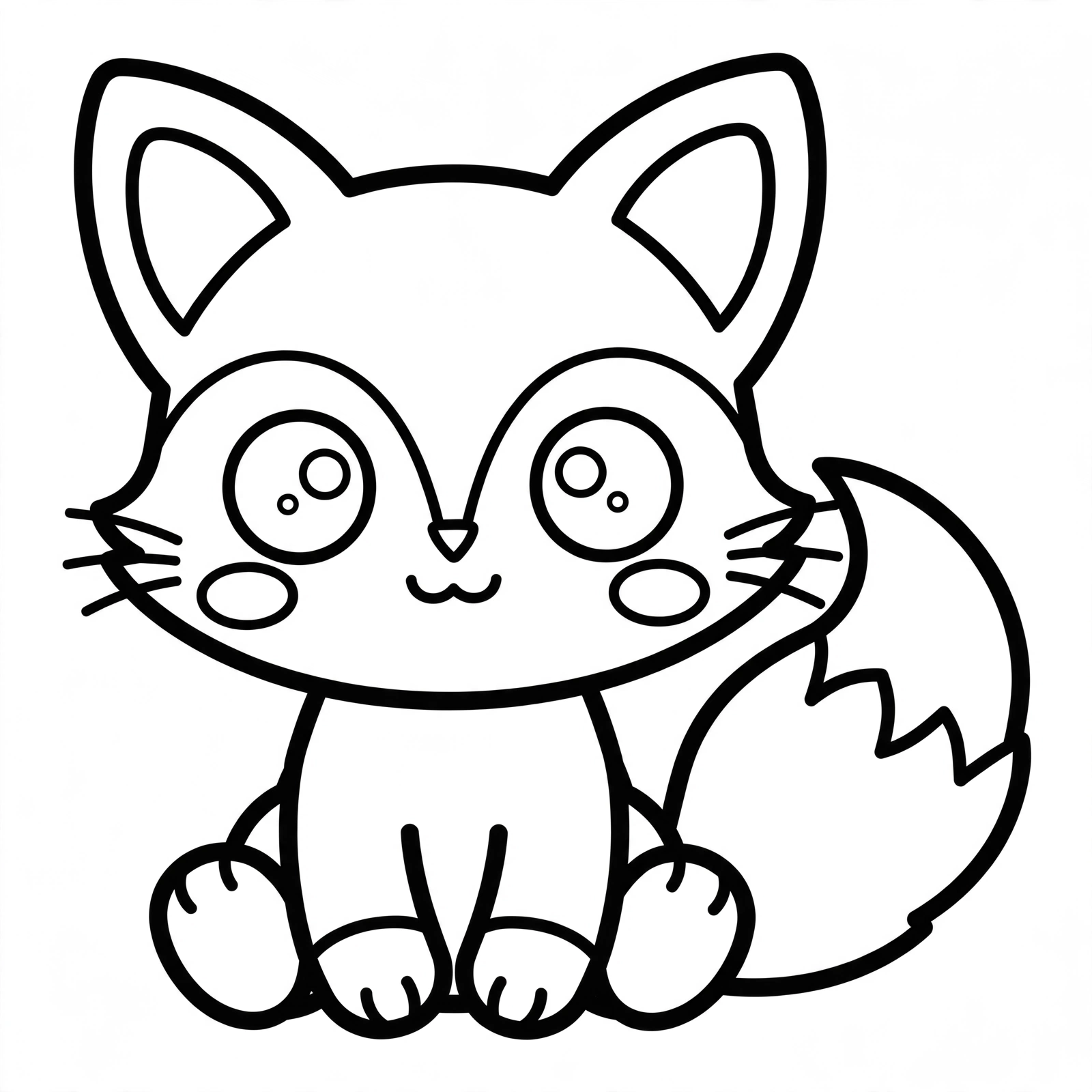 Desenho de raposa kawaii para colorir