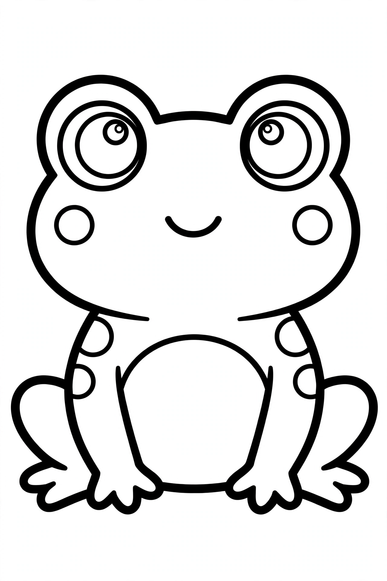 Desenho de sapo kawaii para colorir