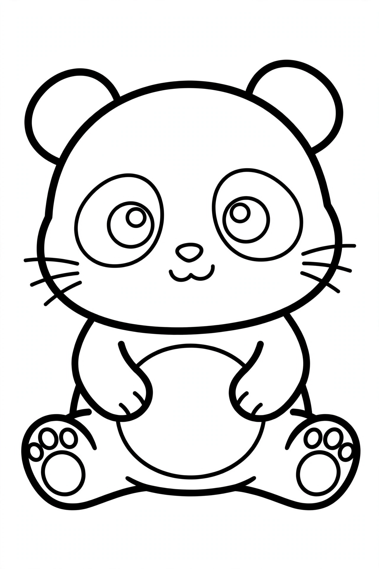 Desenho de panda kawaii para colorir