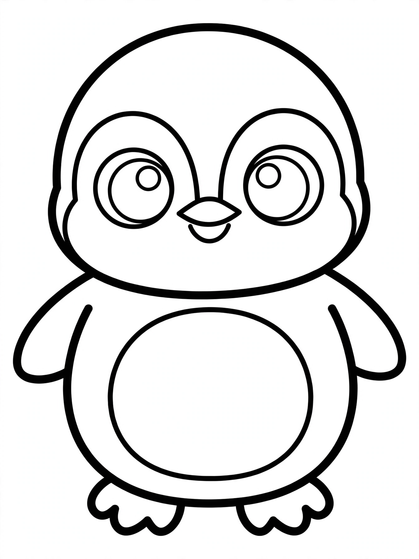 Desenho de pinguim kawaii para colorir