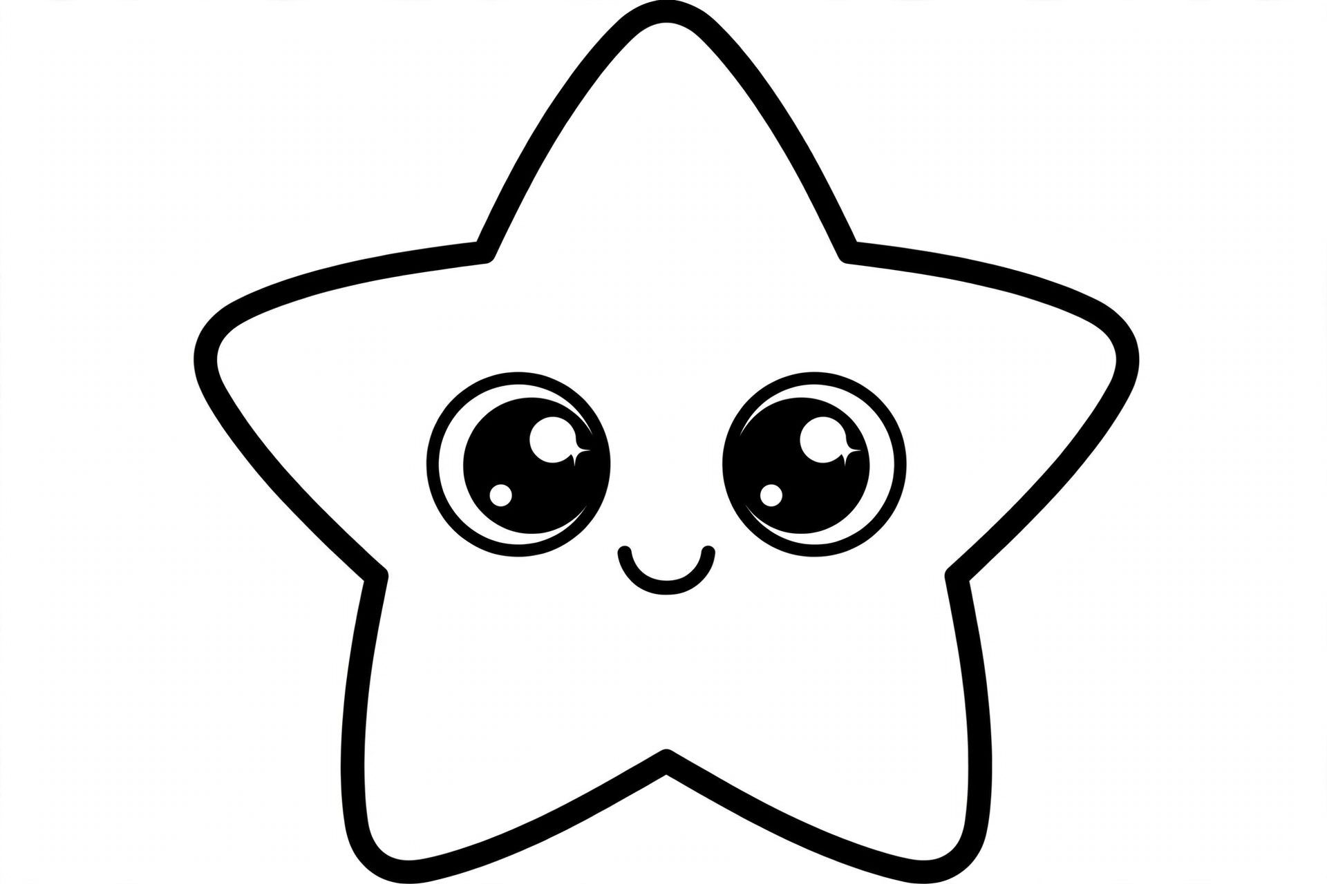 Desenho de estrela kawaii para colorir