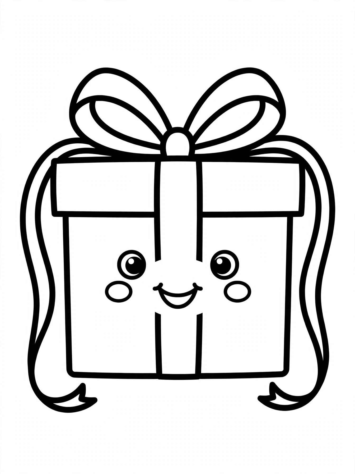 Desenho de presente de Natal para colorir