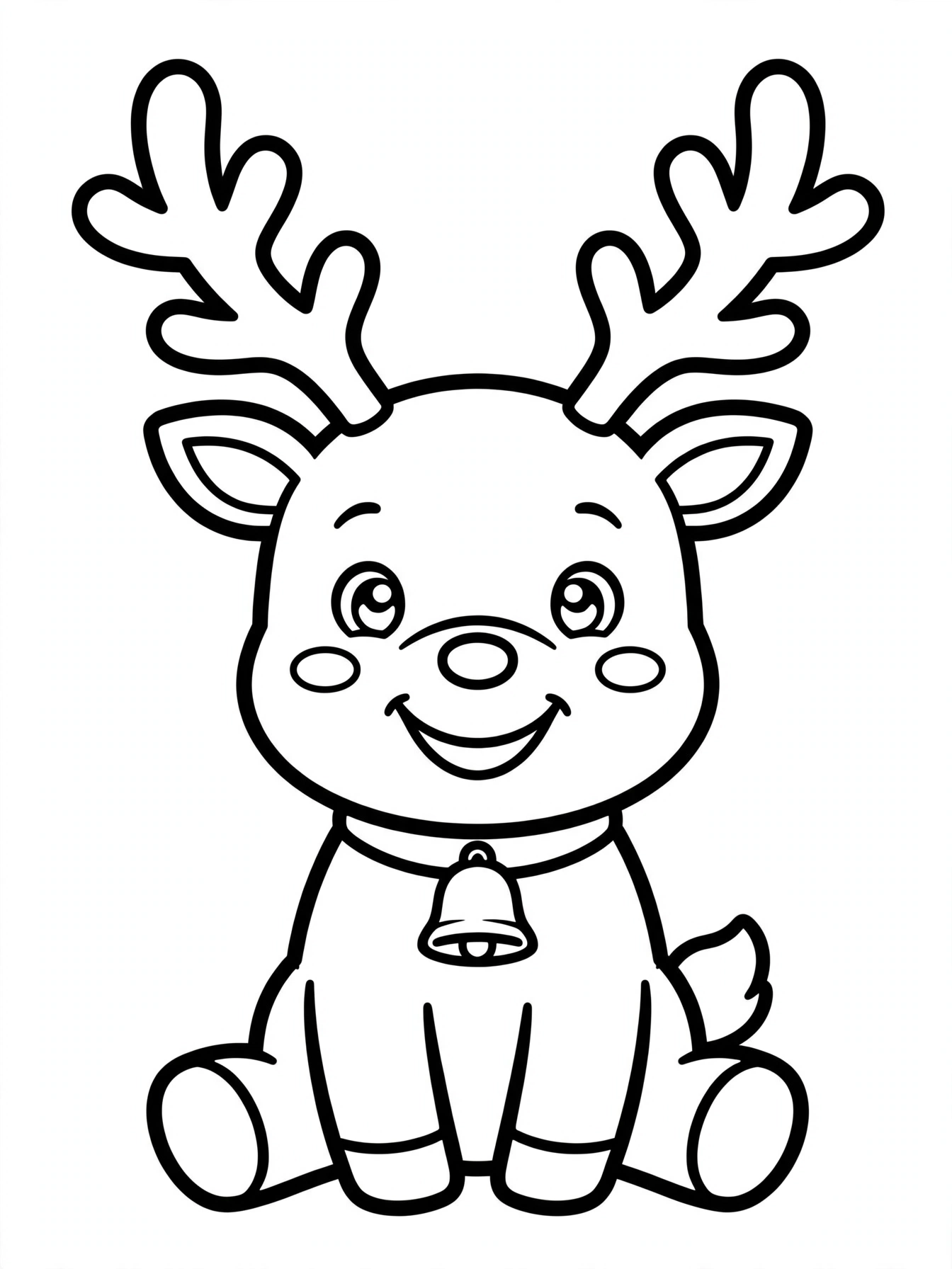 Desenho de rena de Natal para colorir