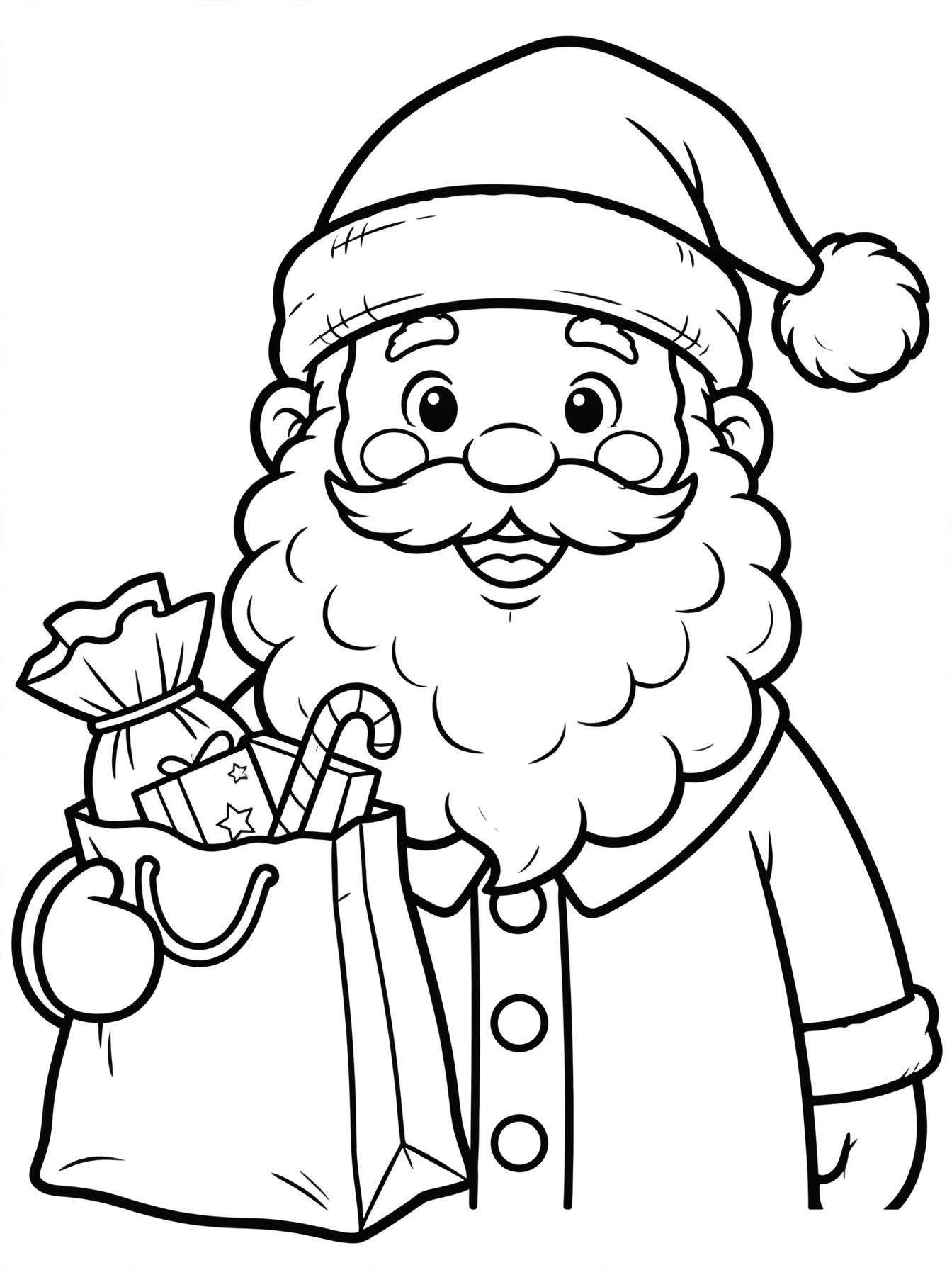 Desenho de Papai Noel para colorir