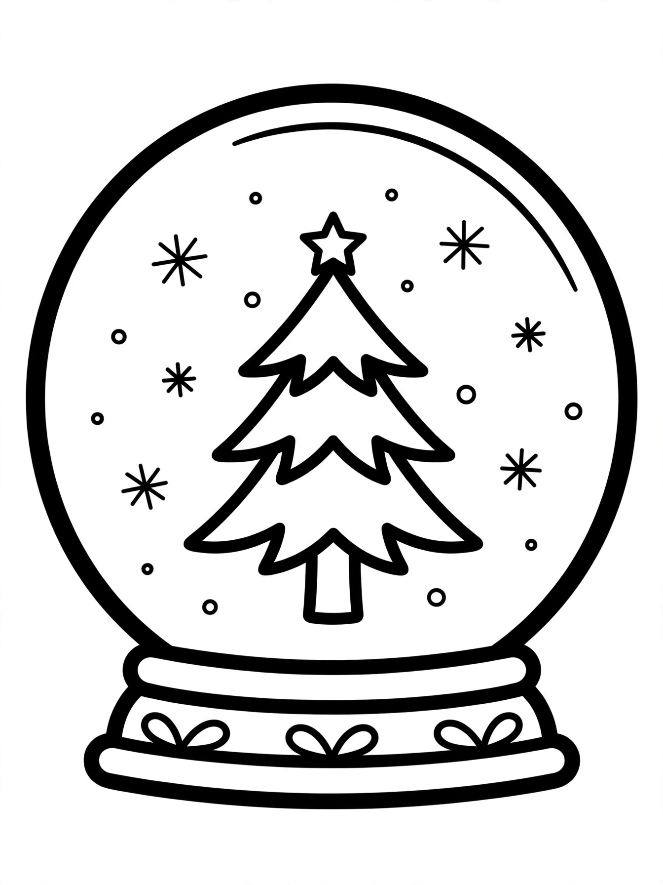 Desenho de globo de neve de Natal para colorir