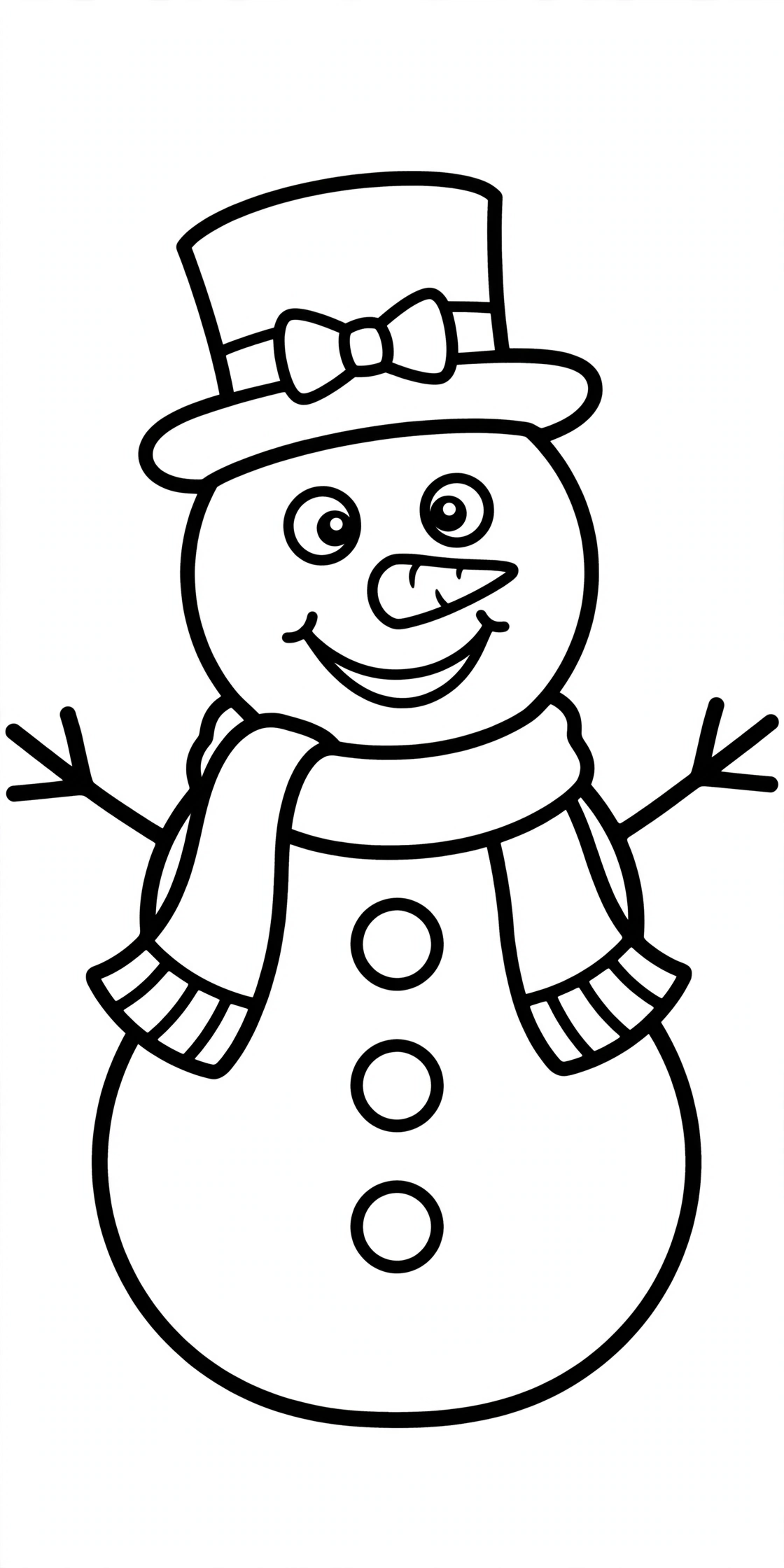 Desenho de boneco de neve com cachecol para colorir