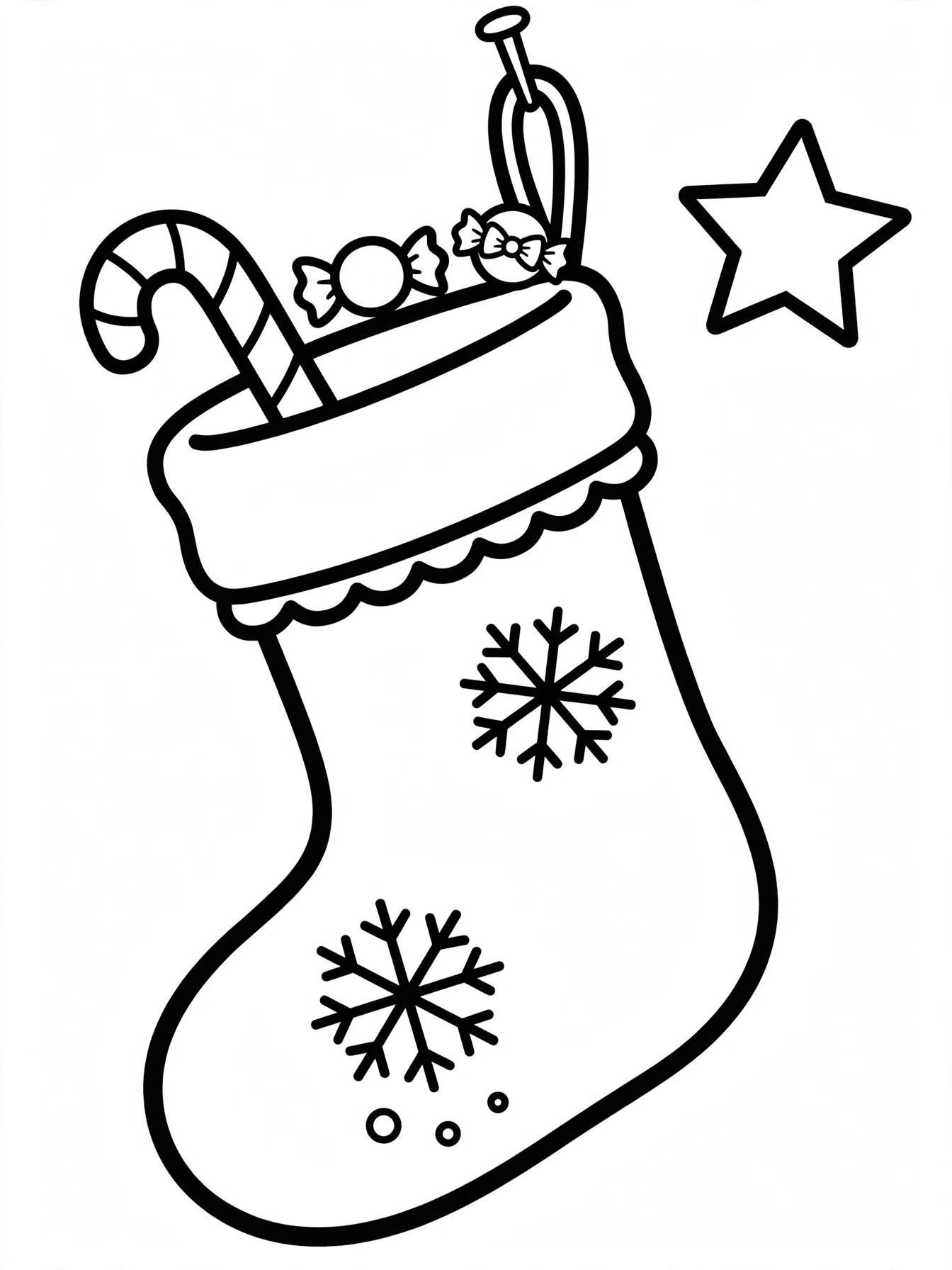 Desenho de meia de Natal para colorir