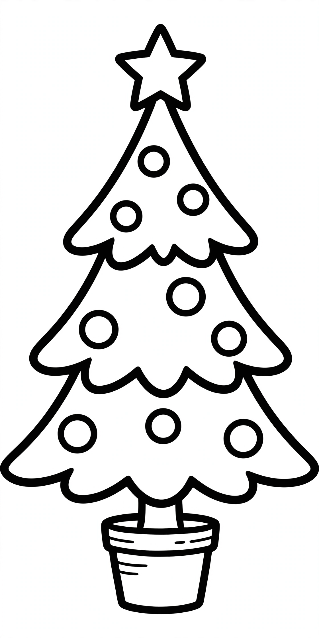 Desenho de árvore de Natal com estrela para colorir