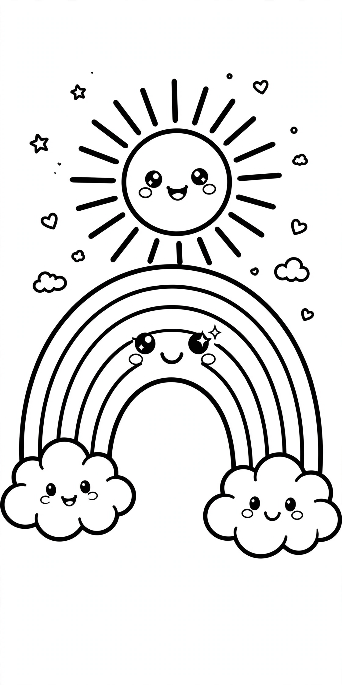 Desenho de arco-íris para colorir