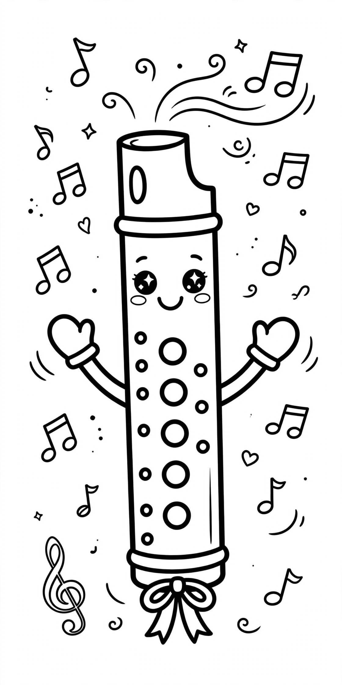 Desenho de Flauta para colorir
