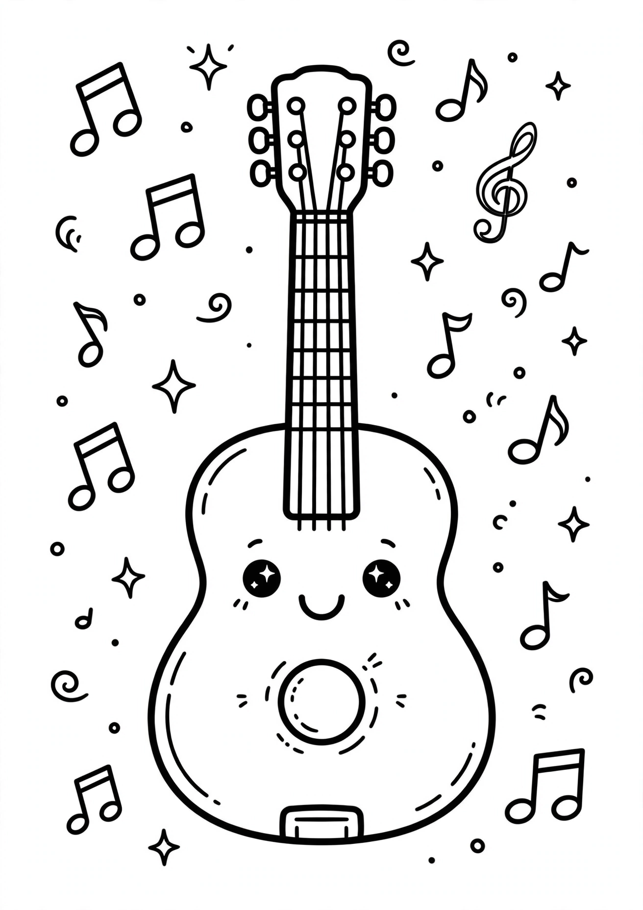 Desenho de Guitarra para colorir