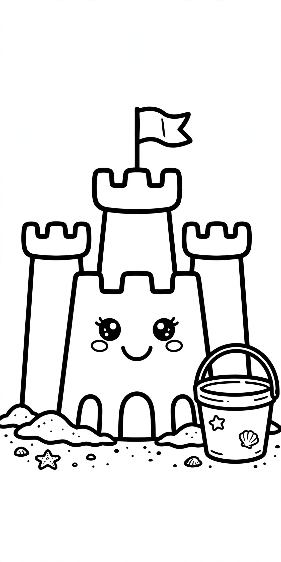 Desenho de Castelo de Areia para colorir